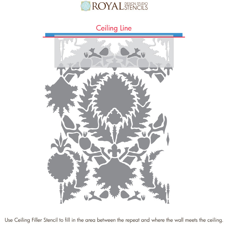Handmade Silk Road Suzani Wall Stencil - Traditional Floral Pattern for DIY Home Decor, Wall Painting & Boho Interior Design