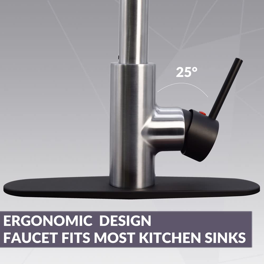 Westbrass KD08B-12 Dual Spray Pull Down Kitchen Faucet with Push Button Mode - Oil Rubbed Bronze Finish for Modern Sinks (Perfect for Washing Dishes, Filling Pots & Cleaning Countertops)