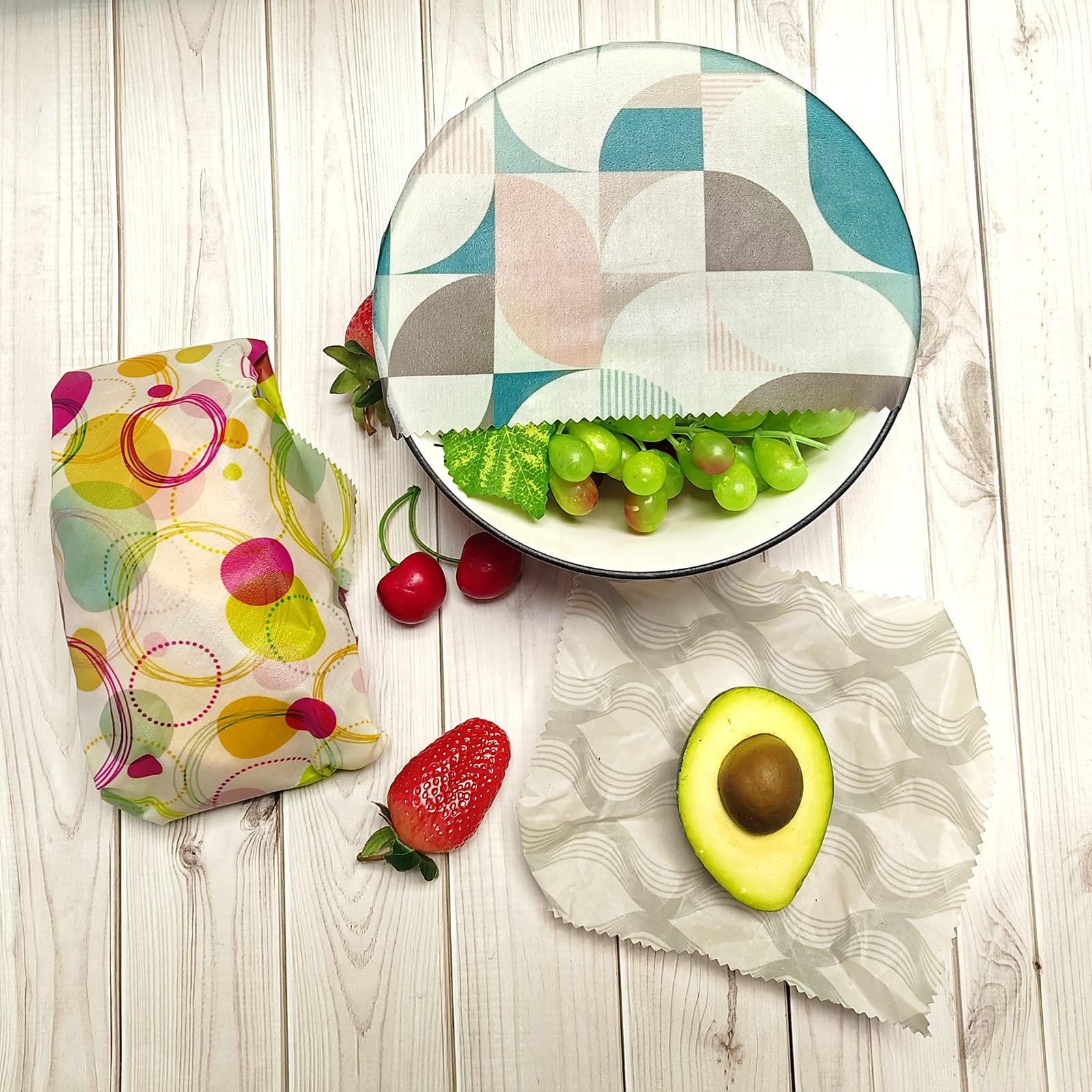 **9 Pack Beeswax Food Wraps – Organic, Biodegradable, Zero Waste, Reusable Food Storage – Eco-Friendly Plastic-Free Wraps for Cheese, Sandwiches, Fruits & Veggies – Perfect for Picnics, Lunchboxes & Sustainable Kitchen Storage**