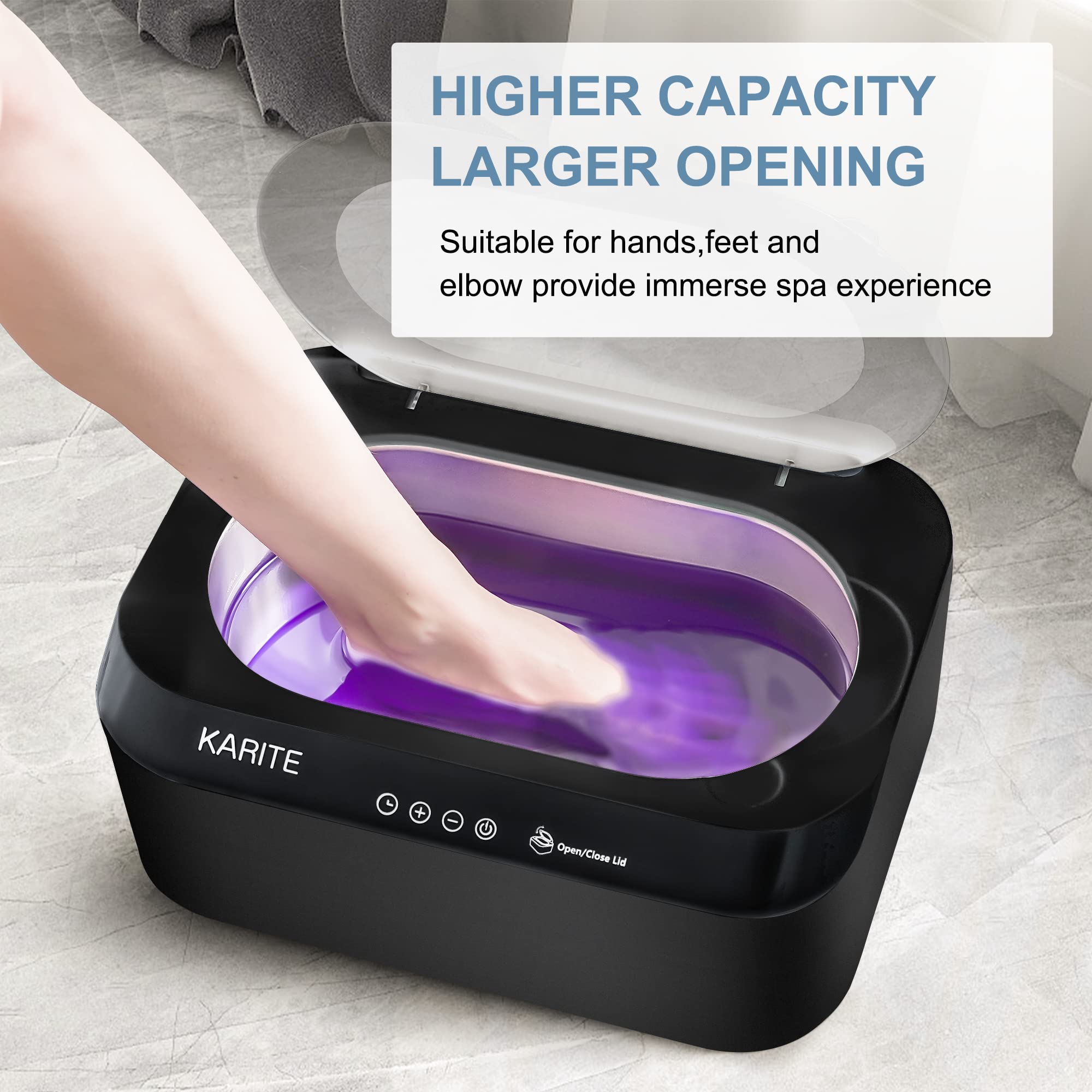 Professional Paraffin Wax Machine for Hands & Feet - Auto Open Lid, 4500ml Paraffin Warmer with 18 Refills - Fast 20Min Wax Melting & Precise Temperature Control - Perfect for Spa, Salon & Home Pedicure Treatments