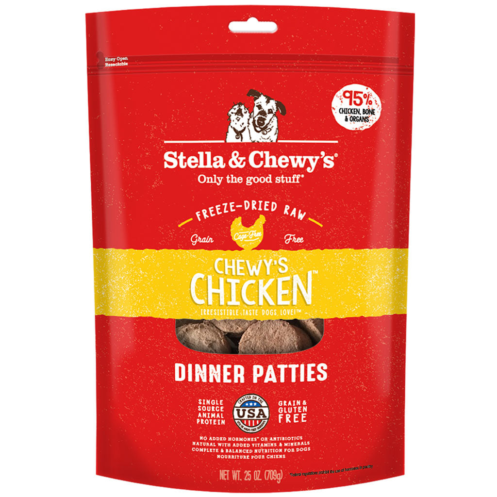 Stella & Chewy's Freeze-Dried Raw Dog Food - Chicken Dinner Recipe | Grain-Free, High-Protein Meal for Small & Large Dogs | Perfect for Travel, Training & Everyday Feeding