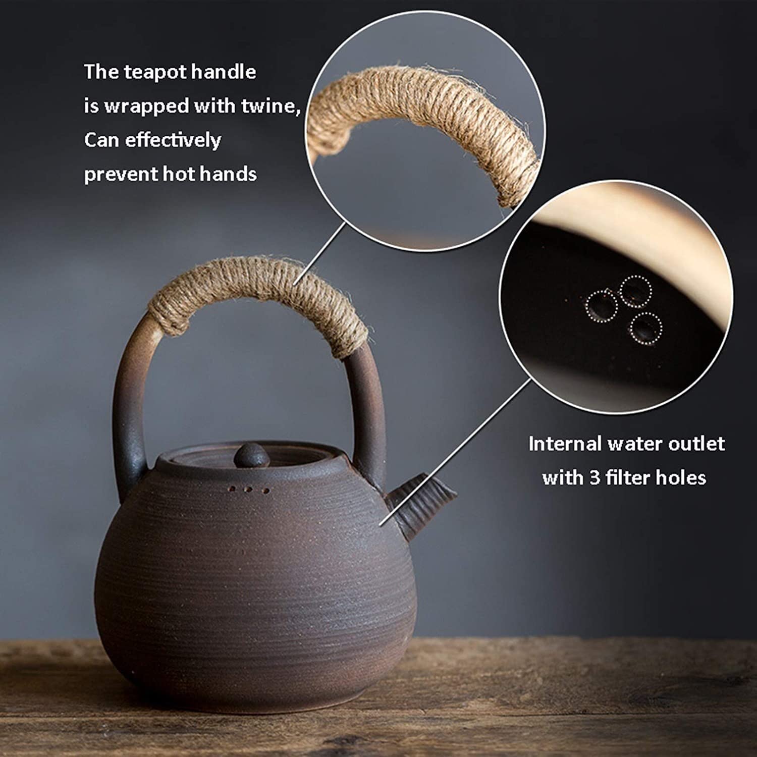 Premium Japanese & Chinese Ceramic Teapot 1200ml - Traditional Cast Iron & Porcelain Tea Kettle for Home Use - Compatible with Electric Stove - Perfect for Green Tea, Oolong Tea & Herbal Brewing - Elegant Tea Ceremony & Daily Tea Drinking Essential