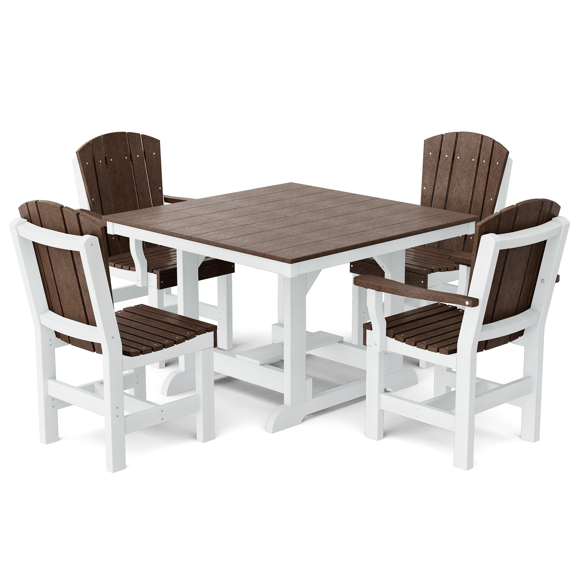 Heritage 5-Piece 44x44 Inch Square Outdoor Dining Set with Cushions - Perfect for Patio, Garden, and Backyard Entertaining