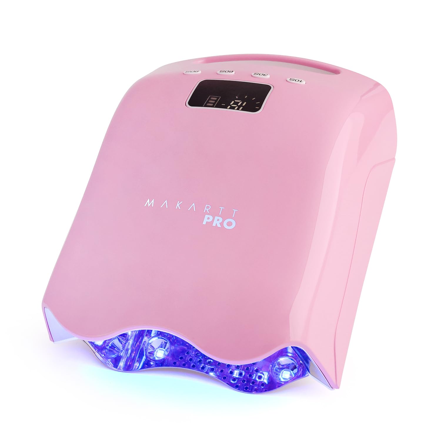 LuxuriaPro 98W Professional UV LED Nail Lamp - 42 Powerful LEDs for Fast Curing Gel Polish | Rechargeable 5200mAh Cordless Nail Dryer | Portable Manicure Light for Home & Salon Use - Baby Pink