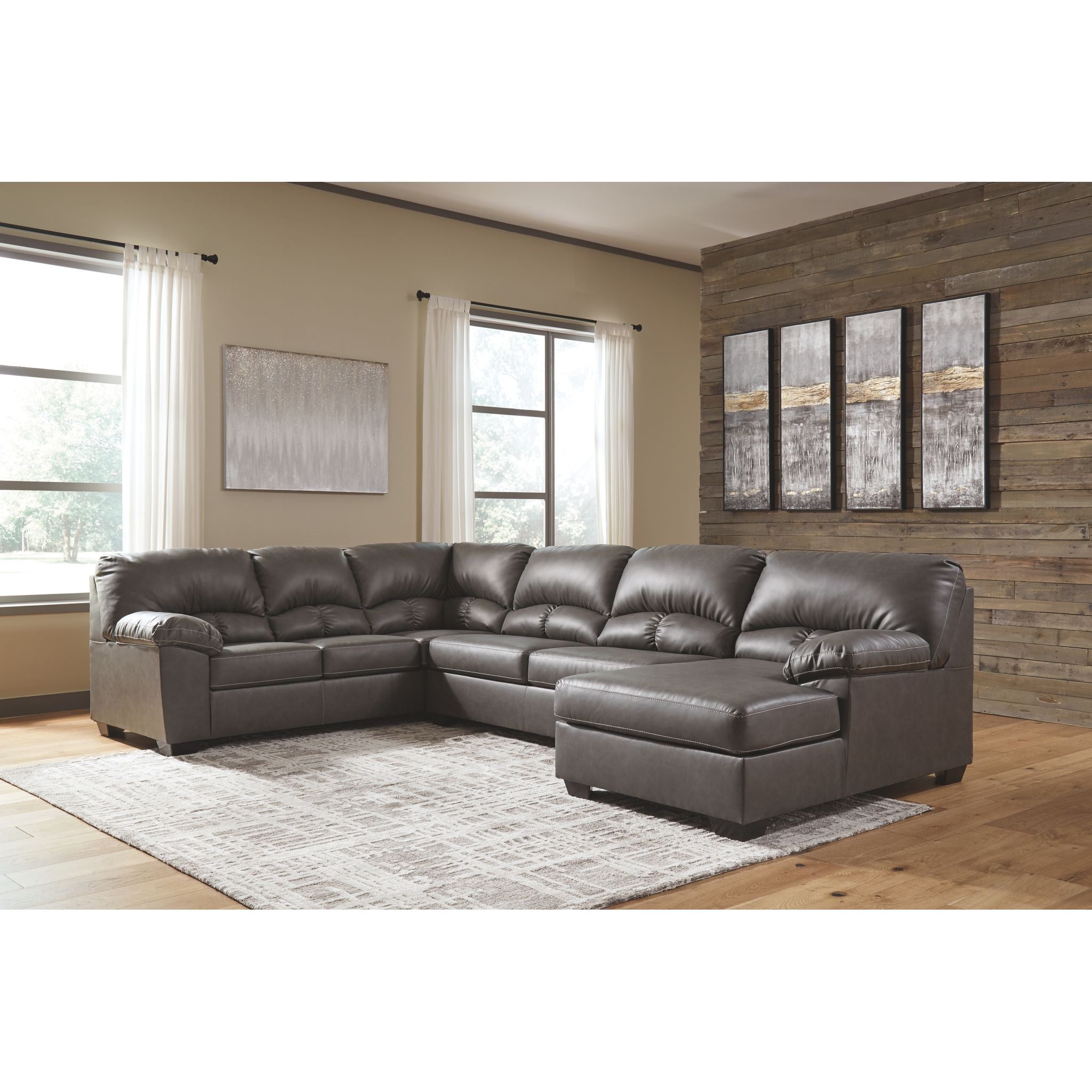 Aberton 3-Piece Modular Sectional Sofa Set - Modern L-Shaped Couch with Chaise for Living Room, Family Room & Apartment