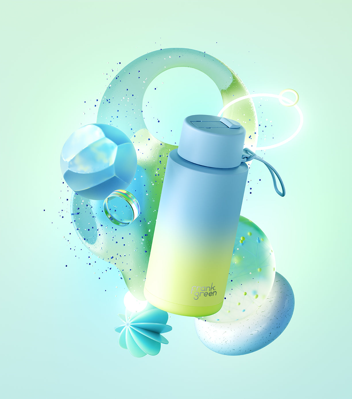 Gradient Ceramic Reusable Water Bottle 34oz (1000ml) - Eco-Friendly Travel & Gym Bottle for Hot & Cold Beverages