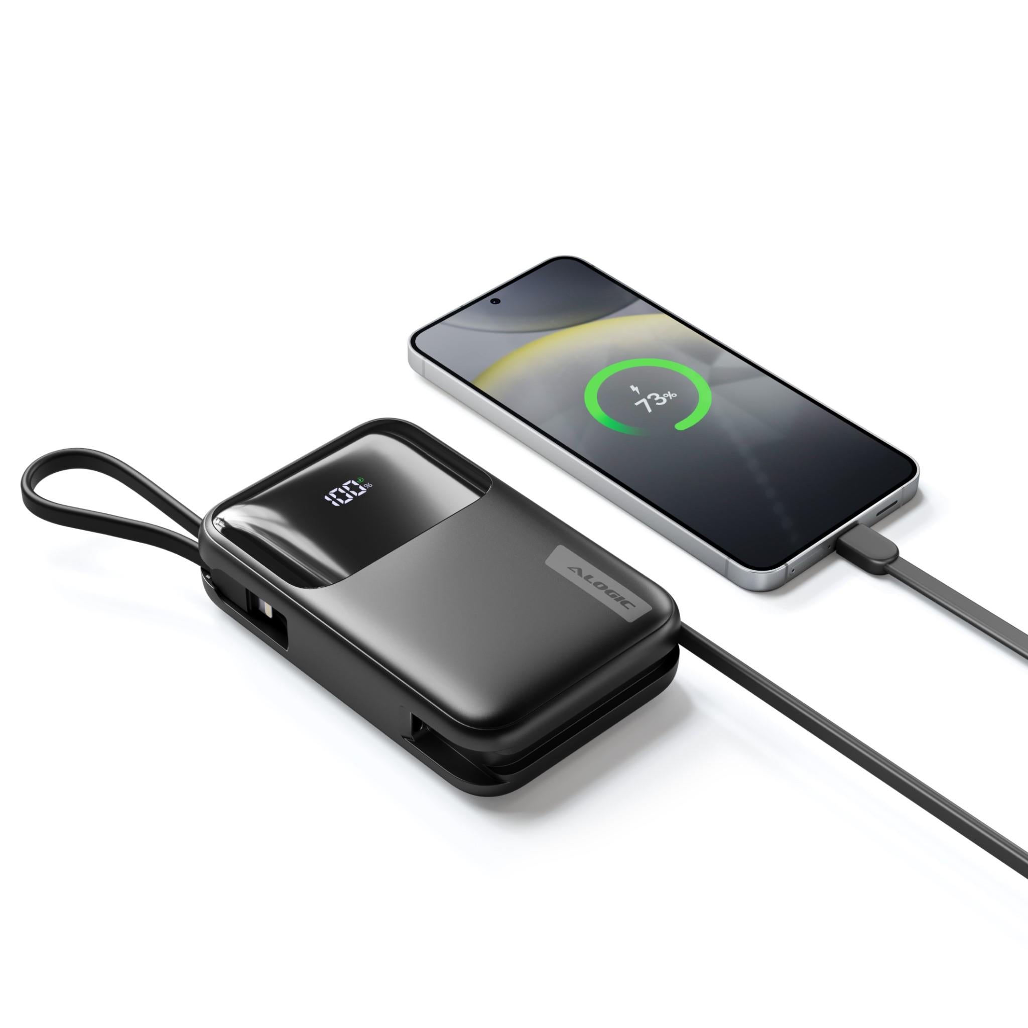 ALOGIC 20K 30W Fast Charging Power Bank with USB-C & Lightning Ports - 20000mAh Portable Charger for iPhone, Android, iPad (Black) | Perfect for Travel, Camping & Emergency Backup Power