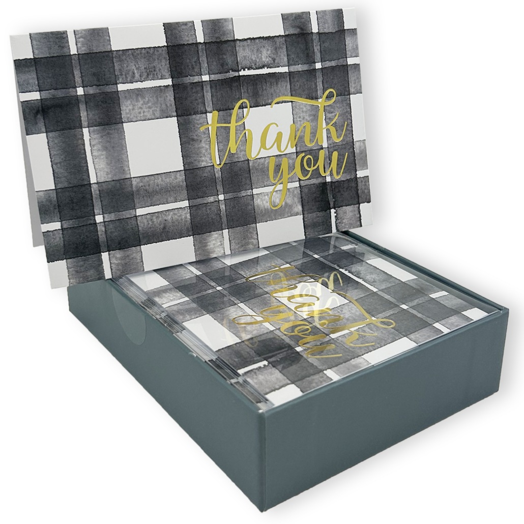 Elegant Hopscotch Black Thank You Note Cards - Premium Quality Stationery for Gifts, Weddings & Appreciation - Perfect for Handwritten Notes, Business Thank Yous & Special Occasions