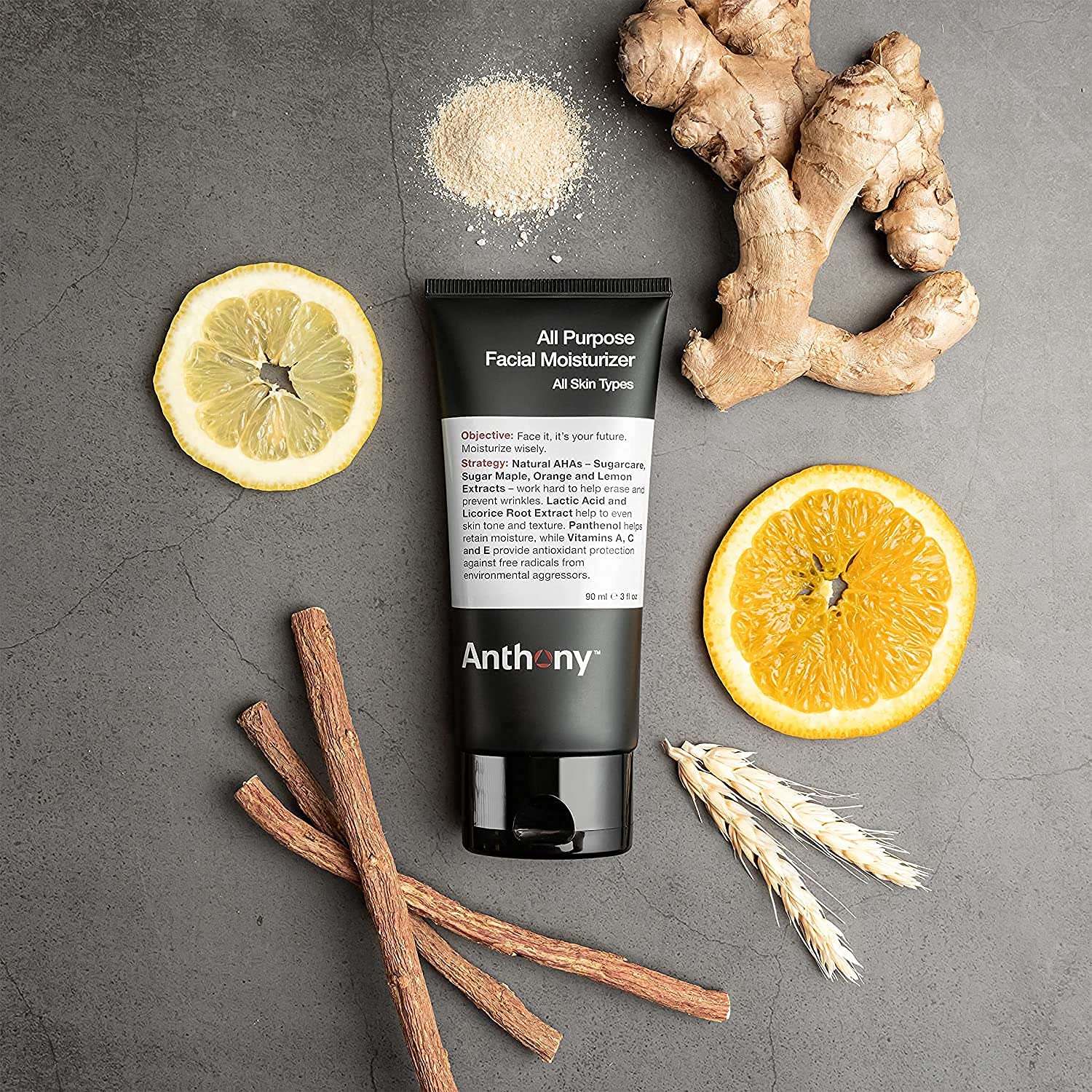 Anthony Men's Skincare Set - Glycolic Acid Facial Cleanser, Witch Hazel Toner, Kind Cleansing Water & Hydrating Moisturizer for Dry Skin | Daily Face Care Routine for Men | Perfect for Morning & Night Use