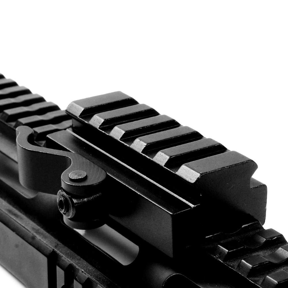 QD Quick Release Mount Adapter 5 Slots for 20mm Picatinny/Weaver Rail - Compatible with Hunting Rifles, Scopes & Tactical Gear - Perfect for Outdoor Shooting, Hunting & Airsoft Accessories