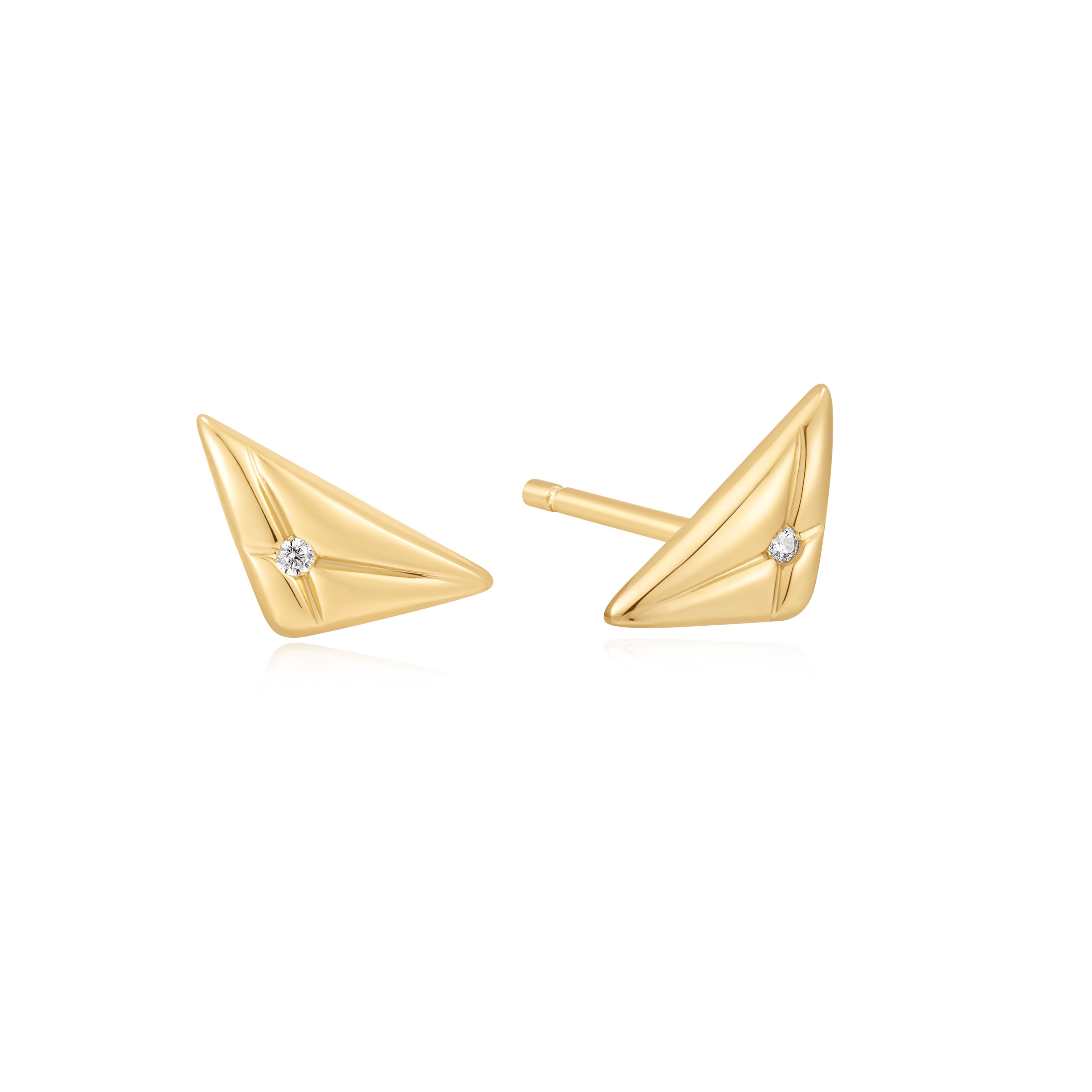Gold Triangle Kiss Studs Earrings for Women - 14K Gold Plated Minimalist Geometric Stud Earrings - Perfect for Everyday Wear, Parties & Gifts