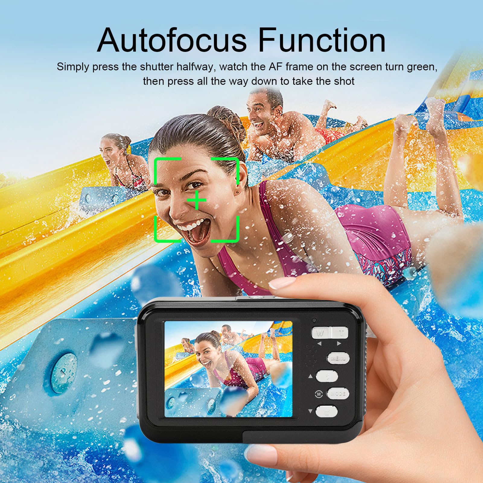 4K Underwater Camera 48MP 16X Zoom Autofocus - Dual Screen Waterproof Digital Camera for Snorkeling, Diving & Outdoor Adventures - 11ft Water Resistant Selfie Camera with Compact Design (Black) - Perfect for Beach Vacations, Pool Parties & Marine Exploration