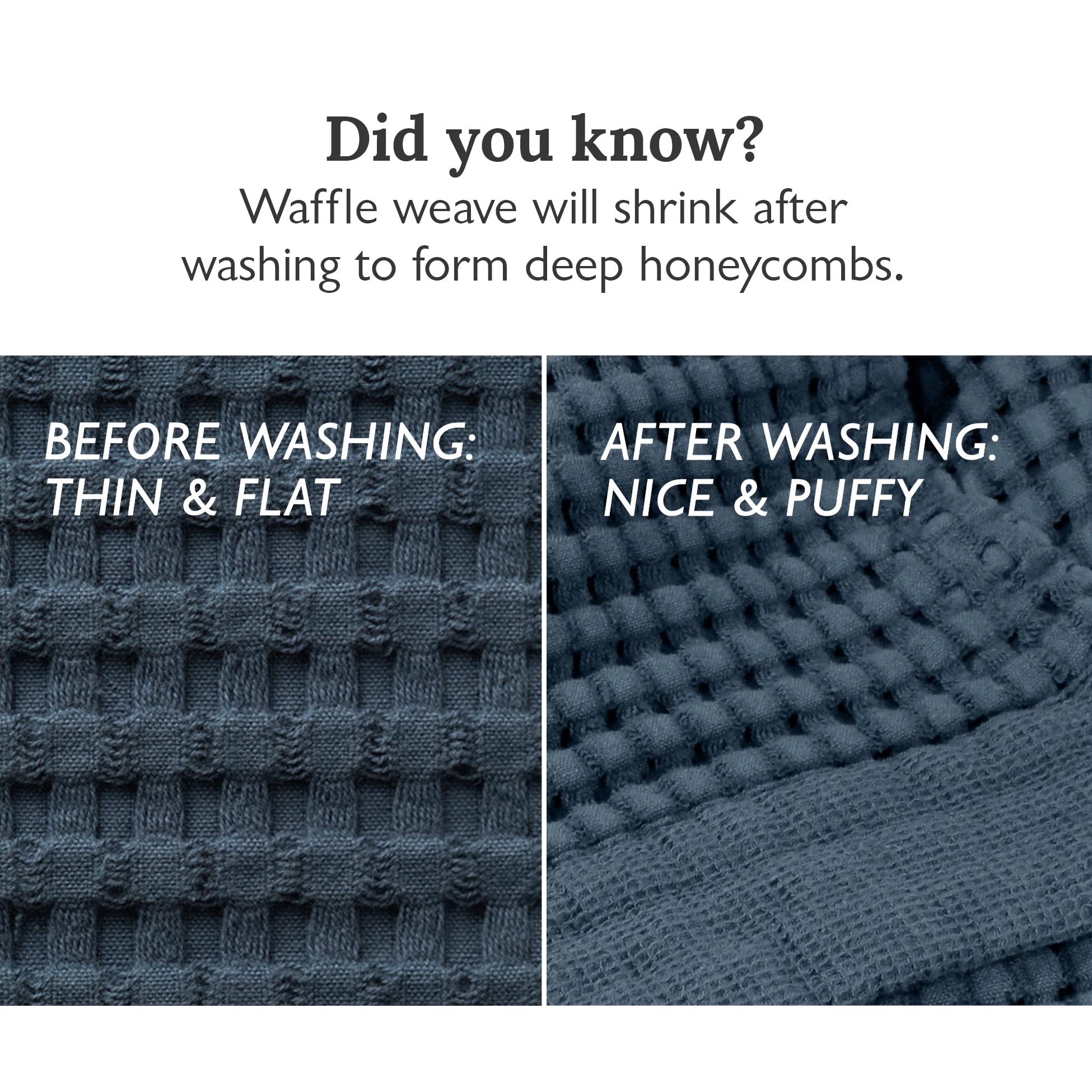 GILDEN TREE Quick Dry Waffle Towel Set - 2 Bath Towels, 2 Hand Towels & 2 Washcloths | Ultra Absorbent, Lightweight & Soft | Modern Style (Midnight Blue) | Perfect for Bathroom, Spa, Gym & Beach Use