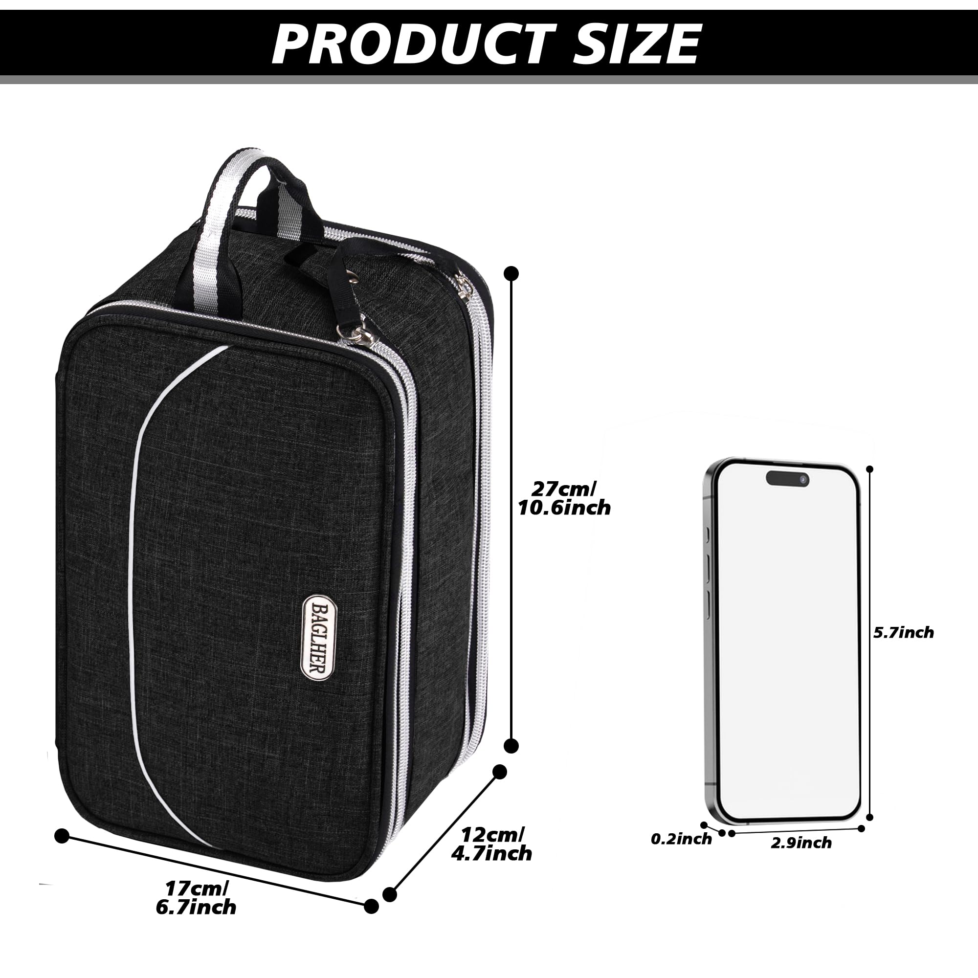 BAGLHER Men's Waterproof Toiletry Bag - Large Travel Organizer for Shaving & Accessories - Perfect for Gym & Business Trips