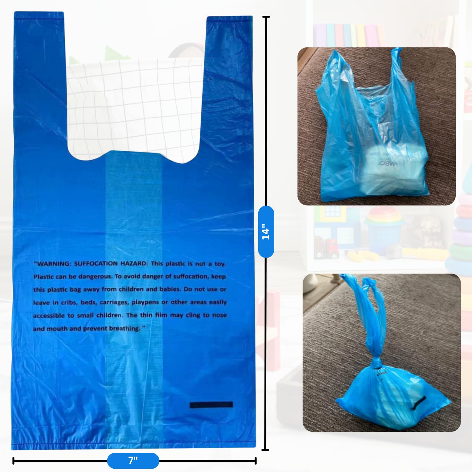 **500 Count Disposable Baby Diaper Bags with Fresh Baby Powder Scent - Easy Tie Handles, Bulk Pack for Diapers, Dog Poop, Cat Litter & Sanitary Pads Disposal - Perfect for Travel, Daycare & Pet Owners**