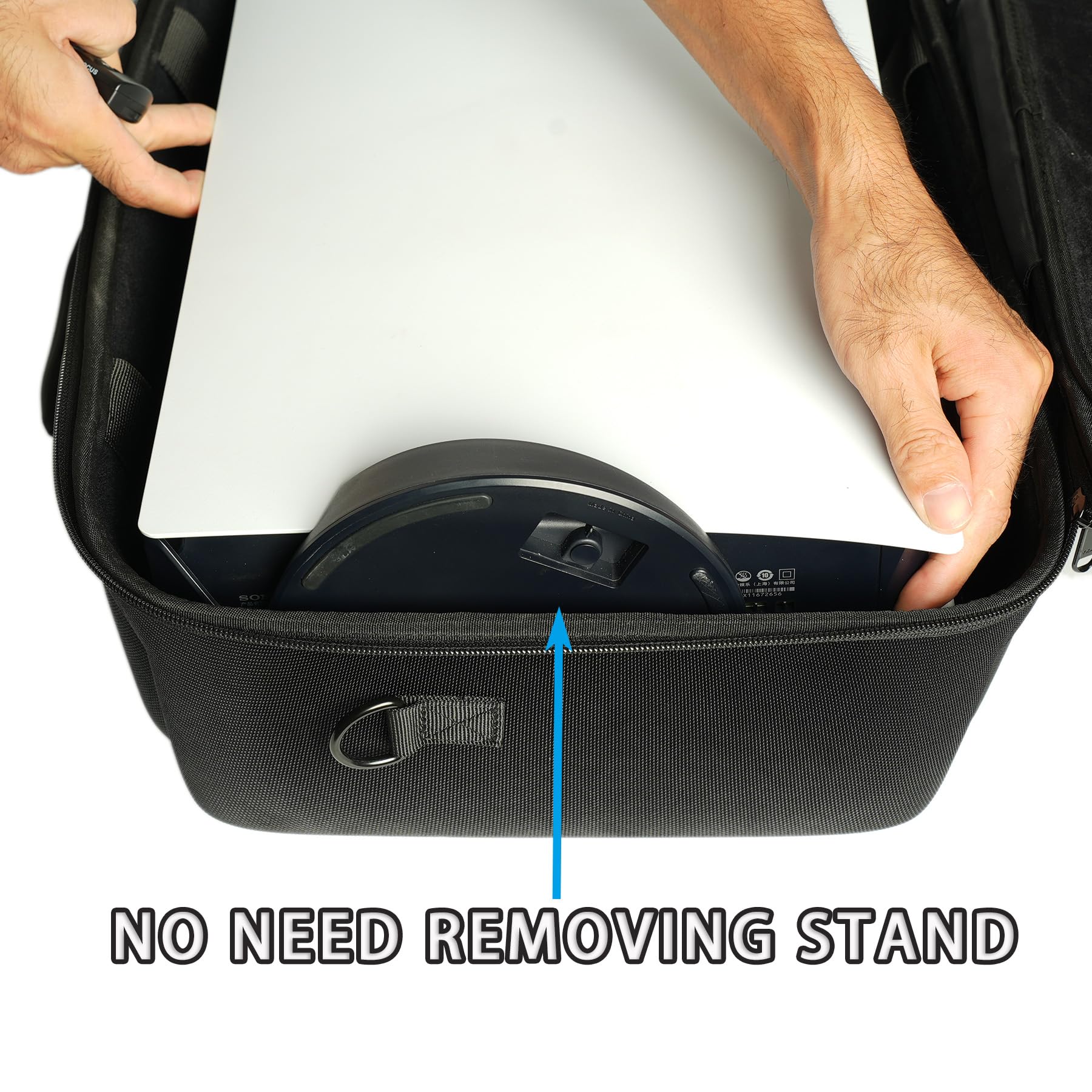 RIGICASE Hard Protective Travel Case for PS5, PS5 Pro & PS5 Slim (Stand Not Required) - Shockproof Carry Case with Handle & Adjustable Shoulder Strap for PlayStation 5 Console & Accessories - Perfect for Gaming Travel, Storage & Protection