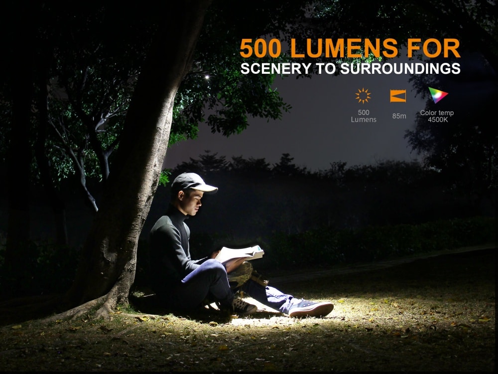 Fenix LD15R Rechargeable Right Angle LED Flashlight - 500 Lumens, IP68 Waterproof for Camping, Hiking & Emergency Use