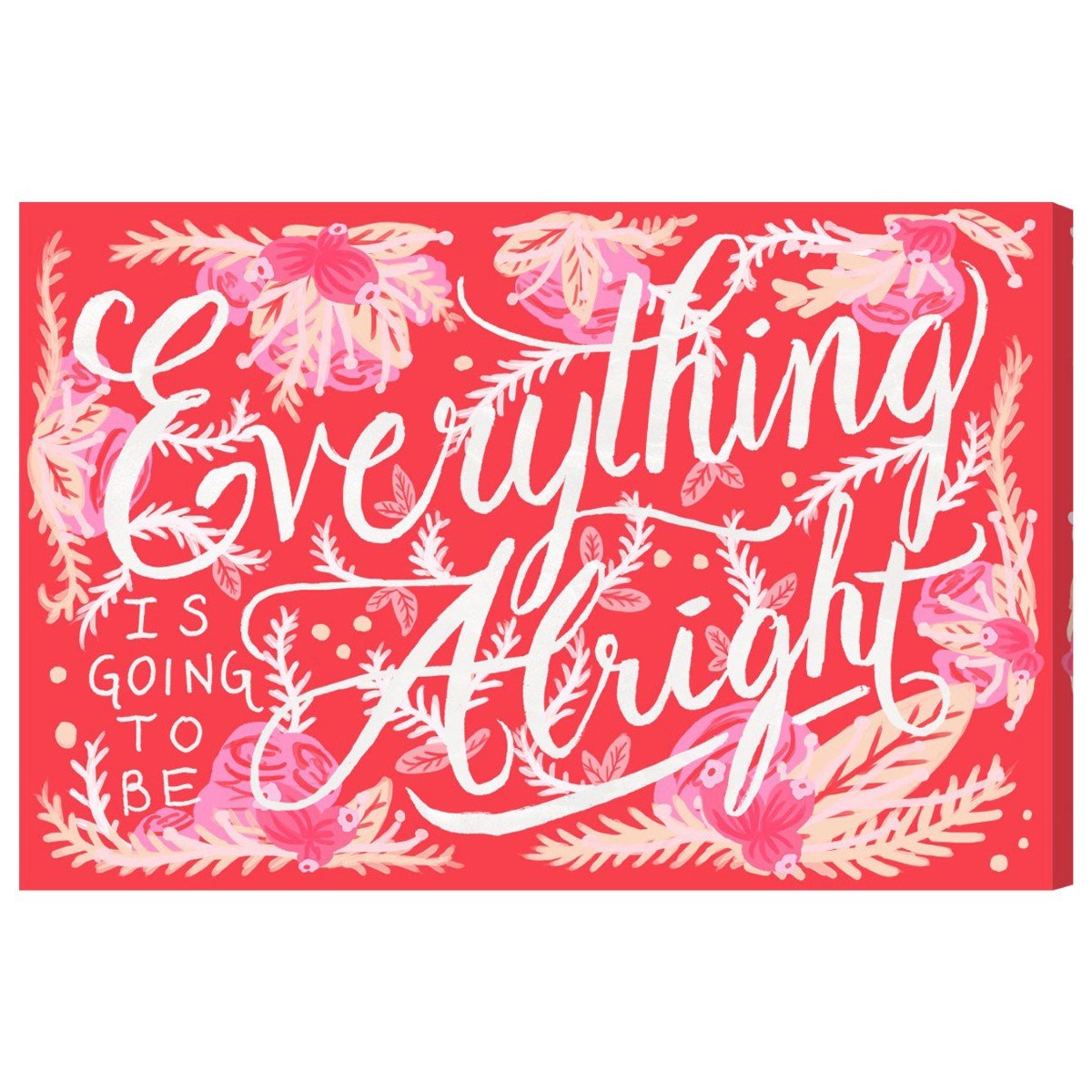 Oliver Gal Artist Co. 'Alright Floral' Canvas Wall Art Print - 45x30 Inch Holiday Home Decor in Red & White | Perfect for Living Room, Bedroom & Office Decorations