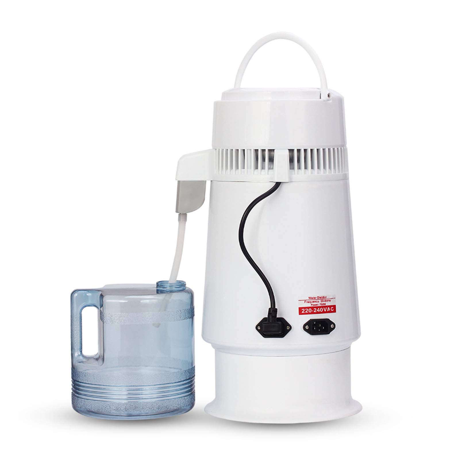 1.1 Gallon/4L Stainless Steel Water Distiller with VOC Removal - 750W Home Water Purification System for Drinking, Cooking & Baby Formula - Includes Collection Bottle (110V)