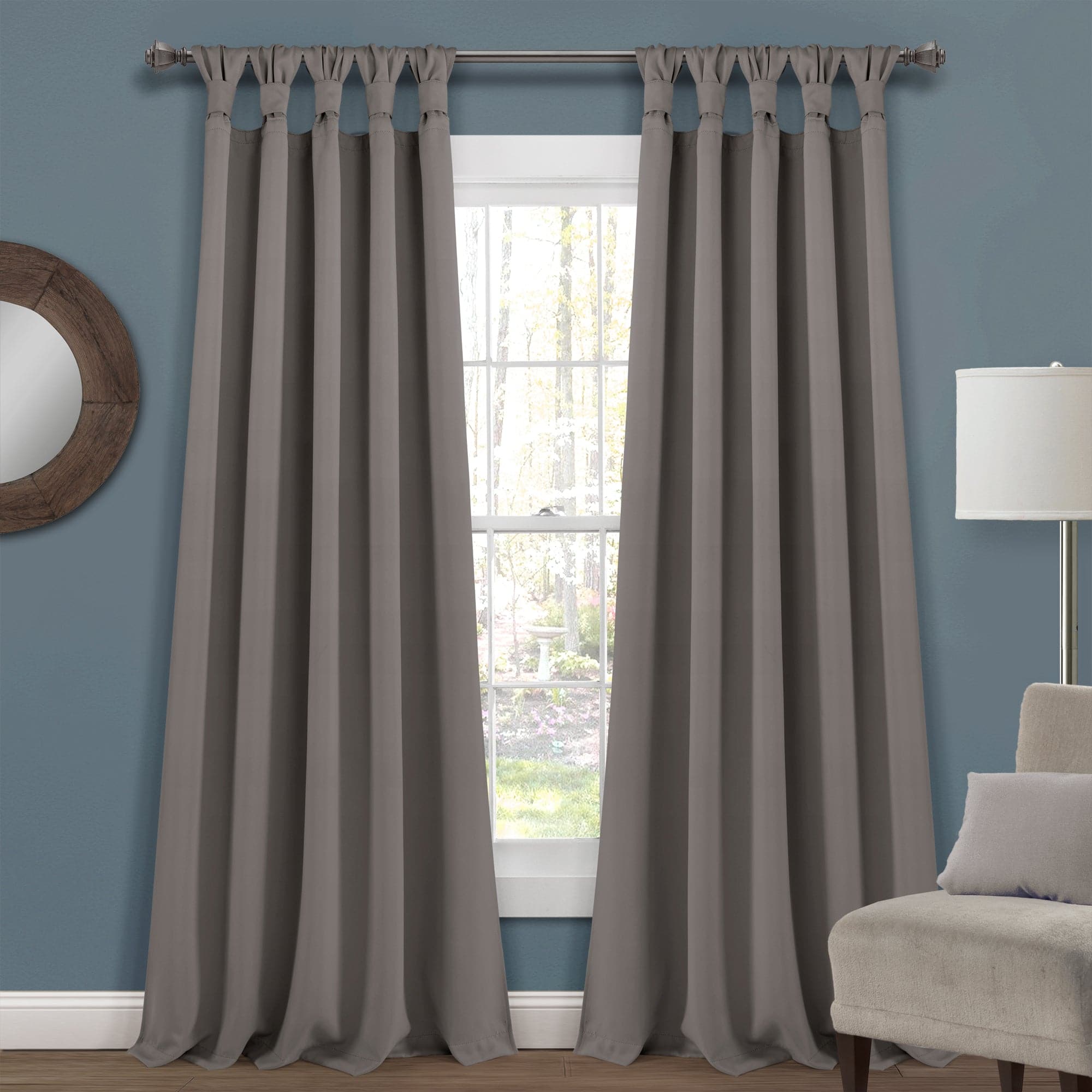 Blackout Curtains Thermal Insulated - Knotted Tab Top Window Drapes for Bedroom & Living Room - Energy Saving, Noise Reducing, Light Blocking for Better Sleep & Privacy