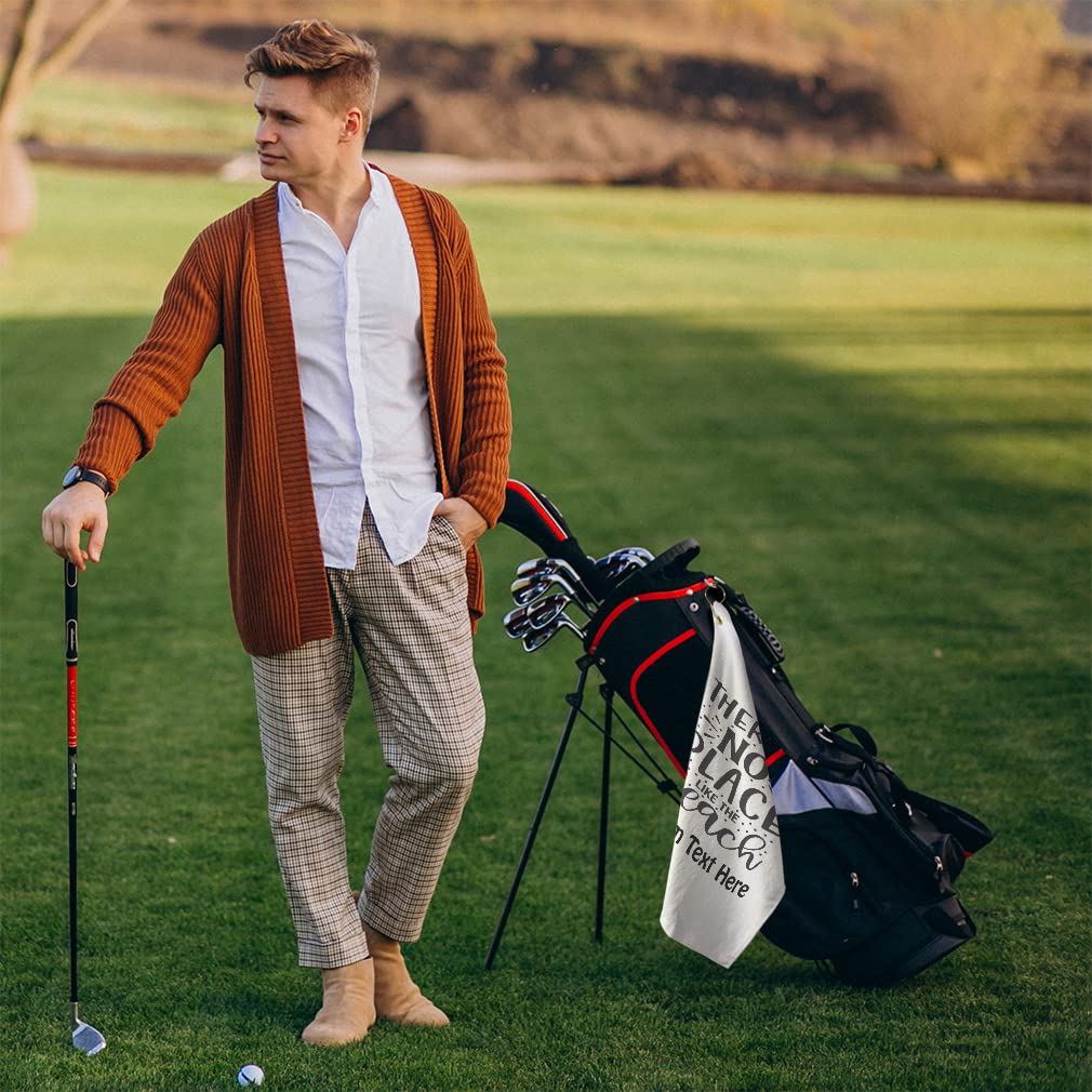 Premium Cotton Golf Towel with Beach Print - Absorbent & Durable for Golf, Travel, and Outdoor Sports Accessories