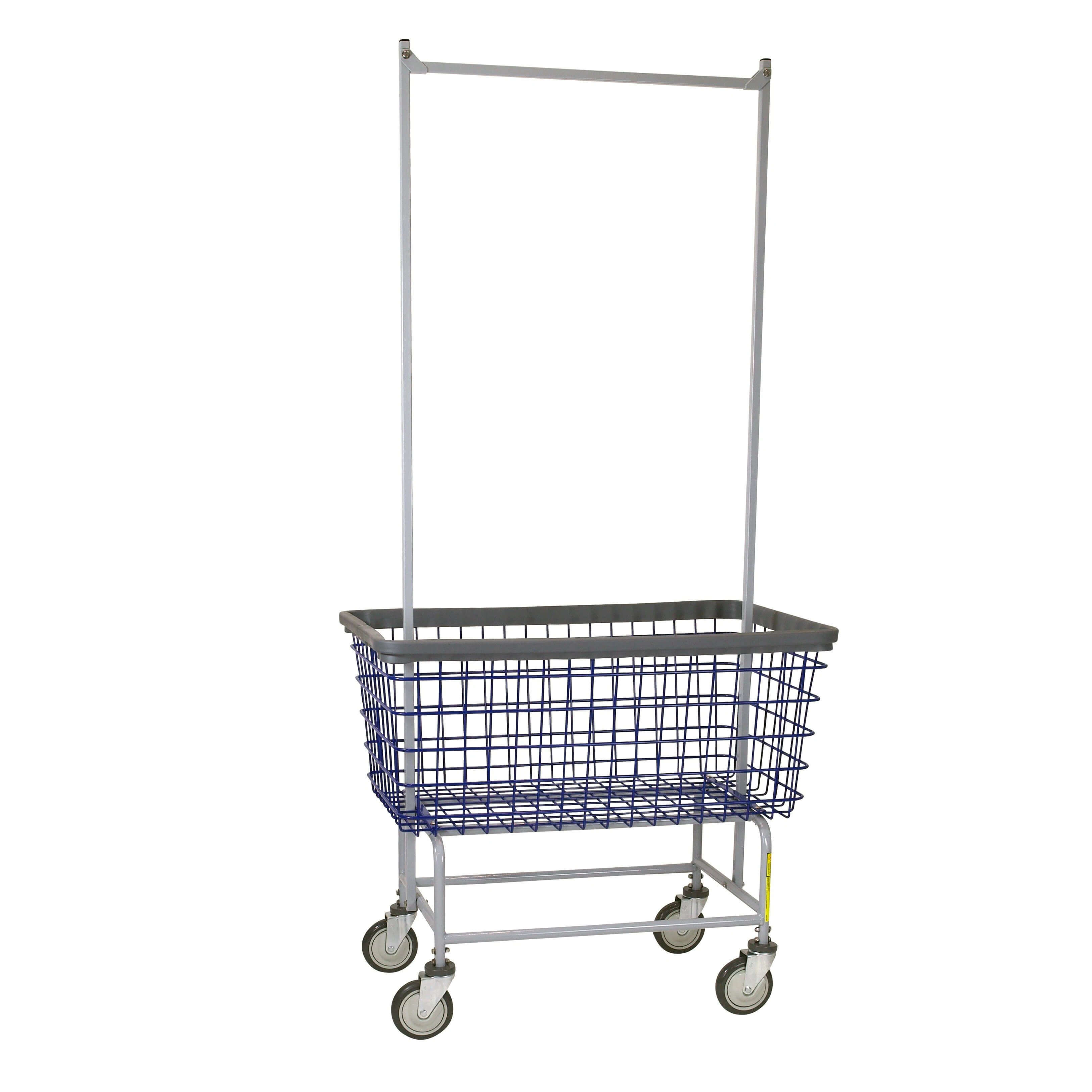Large Capacity Rolling Laundry Hamper with Double Bar Garment Rack - Perfect for Laundry Room, Dorm, or Apartment Organization