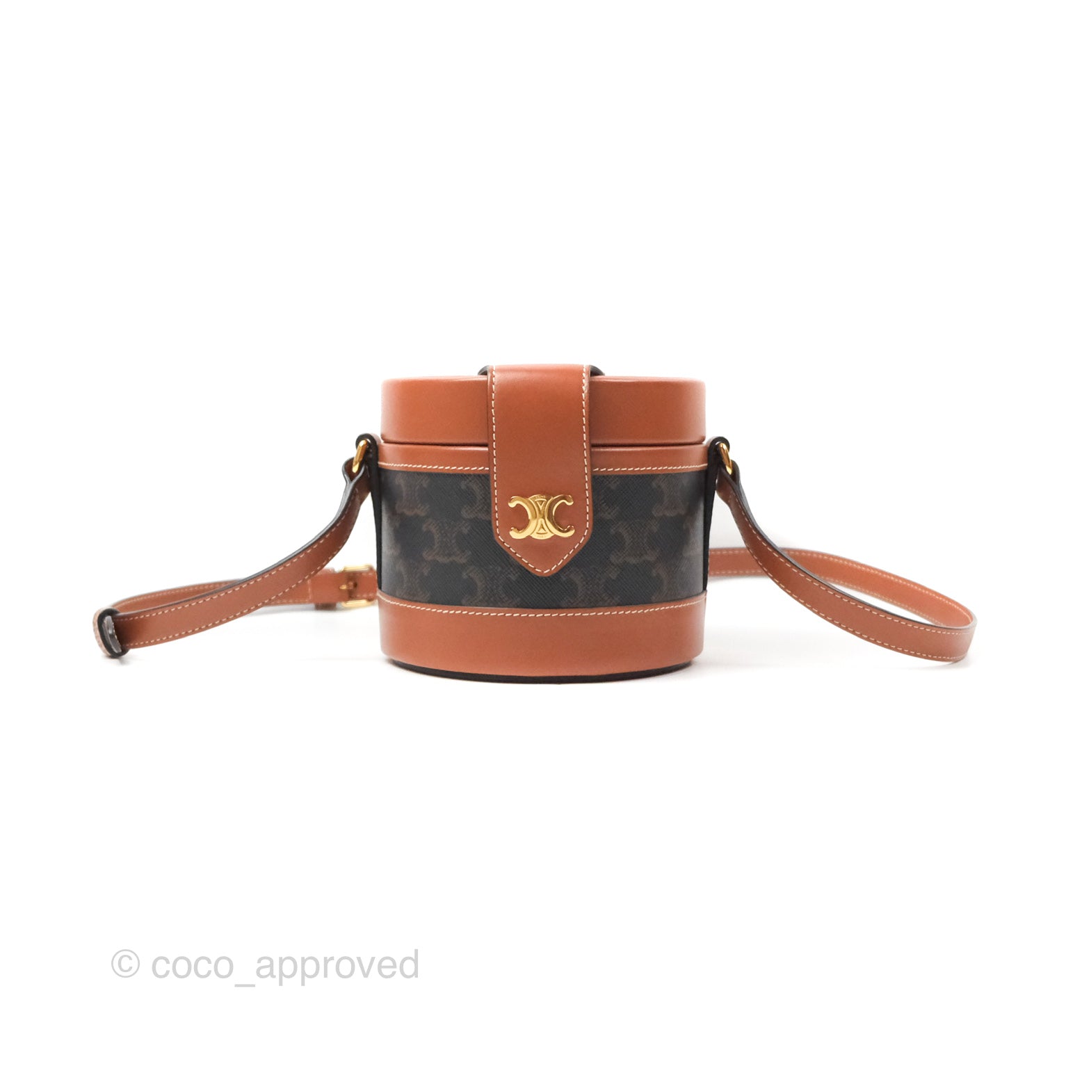 Celine Small Tambour Triomphe Canvas Crossbody Bag - Luxury Designer Handbag for Women | Perfect for Date Night, Office & Travel Accessories