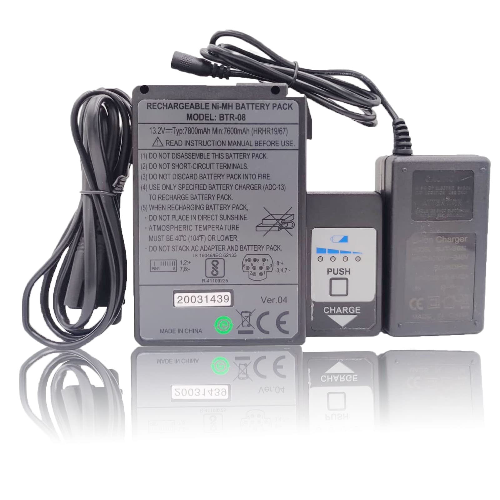 BTR-08 7800mAh 13.2V Rechargeable Battery Pack with Charger for Fujikura FS-60S & FSM-60R - Long Lasting Power Supply for Fiber Optic Fusion Splicers | Perfect for Field Work & Emergency Repairs