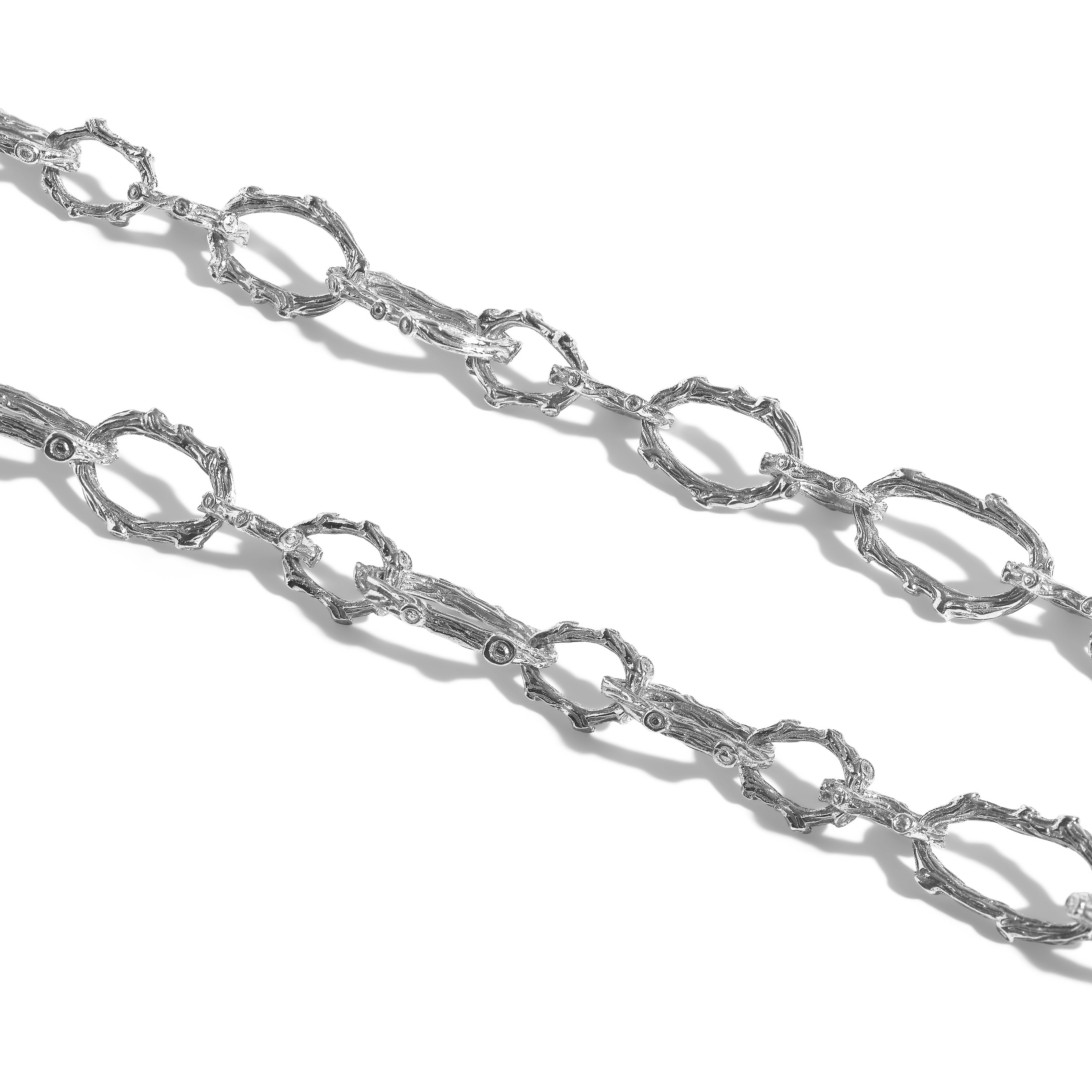 Enchanted Forest Link Necklace - Elegant Silver Chain Jewelry for Women, Perfect for Weddings, Parties & Everyday Wear