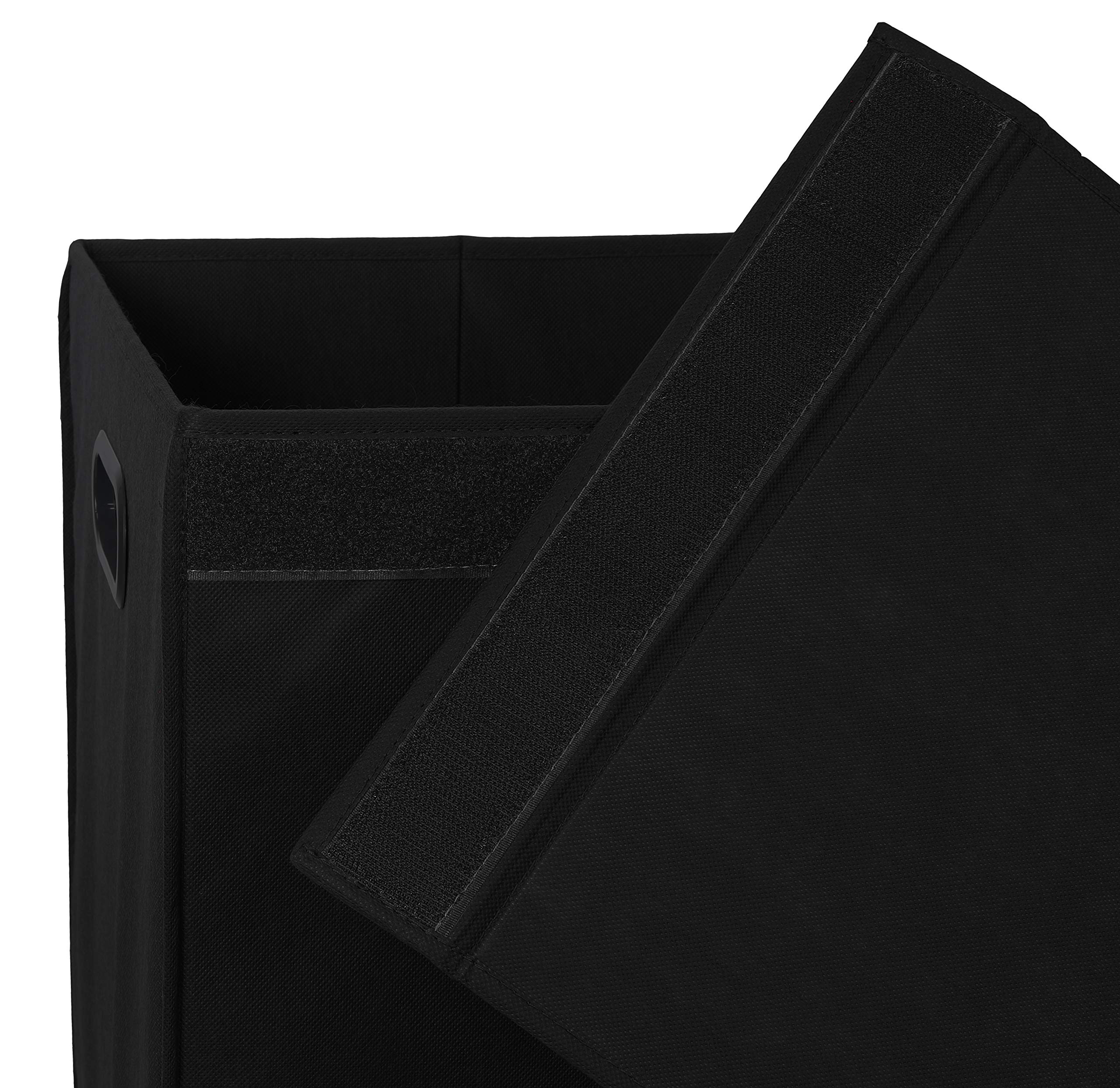 Foldable Laundry Hamper with Lid - Collapsible Clothes Basket for Bedroom, Bathroom & Dorm - Space Saving Storage Organizer (Black) | Perfect for Small Spaces & Travel