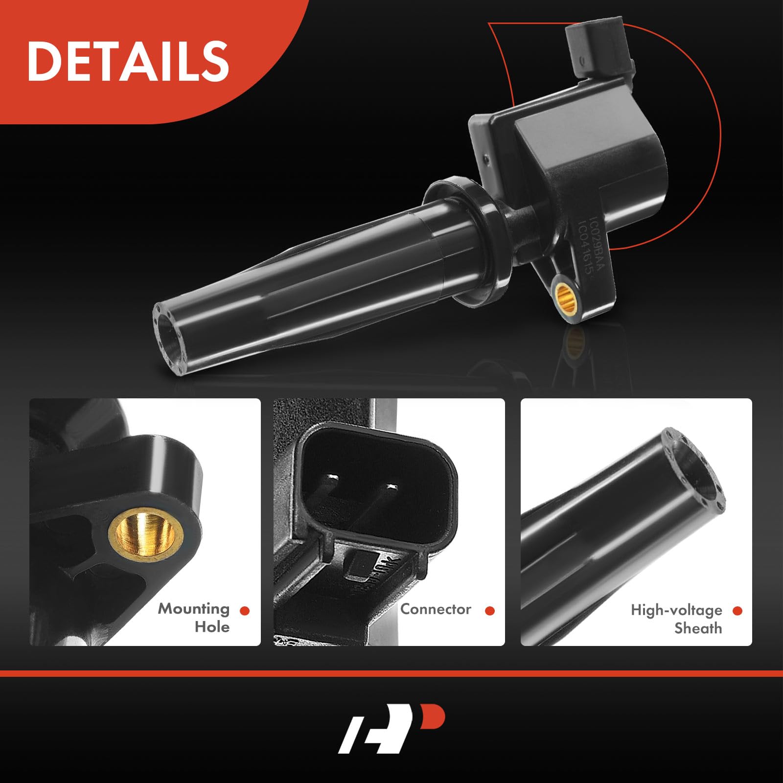 Premium 4-Piece Engine Ignition Coil Pack Set - Compatible with Ford Focus 2003-2011, Escape 2005-2008, Mazda 6 2005 & More (2.0L, 2.3L Engines) - High Performance Replacement for Smoother Acceleration & Fuel Efficiency