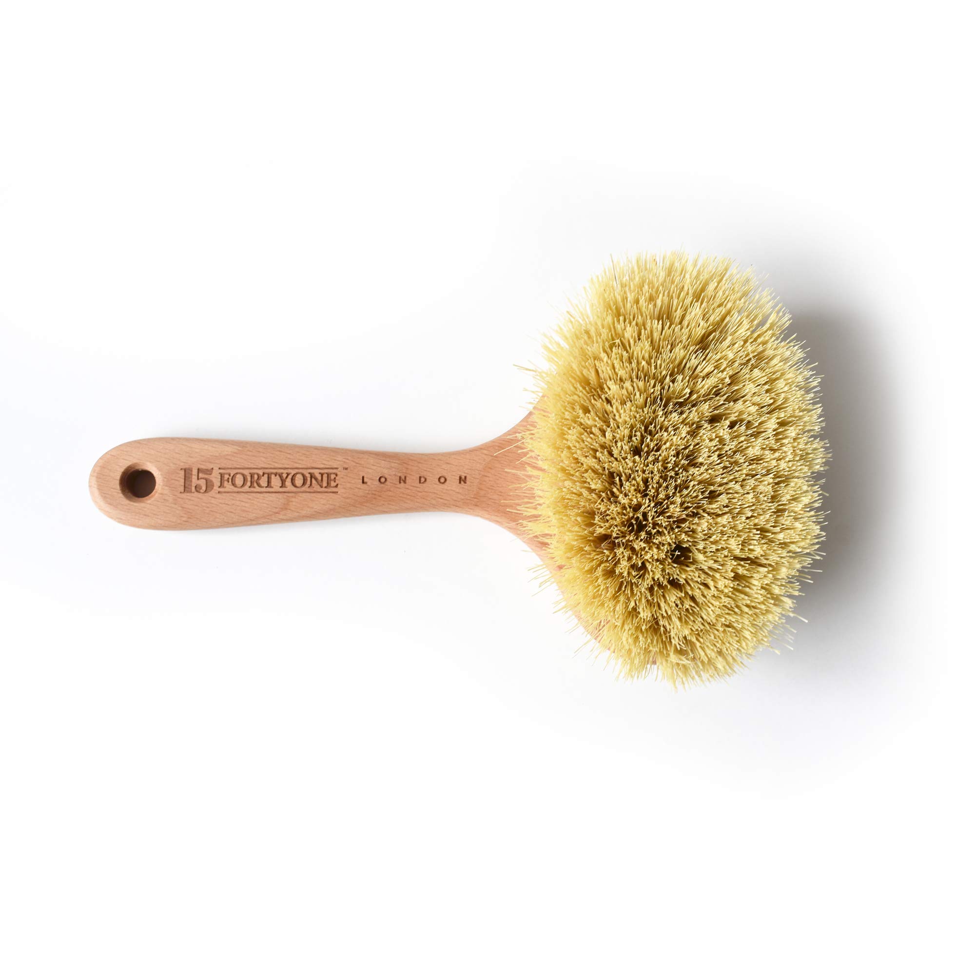 1541 London Dry Skin Body Brush with Long Cactus Bristles & Wooden Handle - Vegan Exfoliating Brush for Lymphatic Drainage & Cellulite Massage - Best for Dry Brushing, Skin Detox & Spa Relaxation at Home