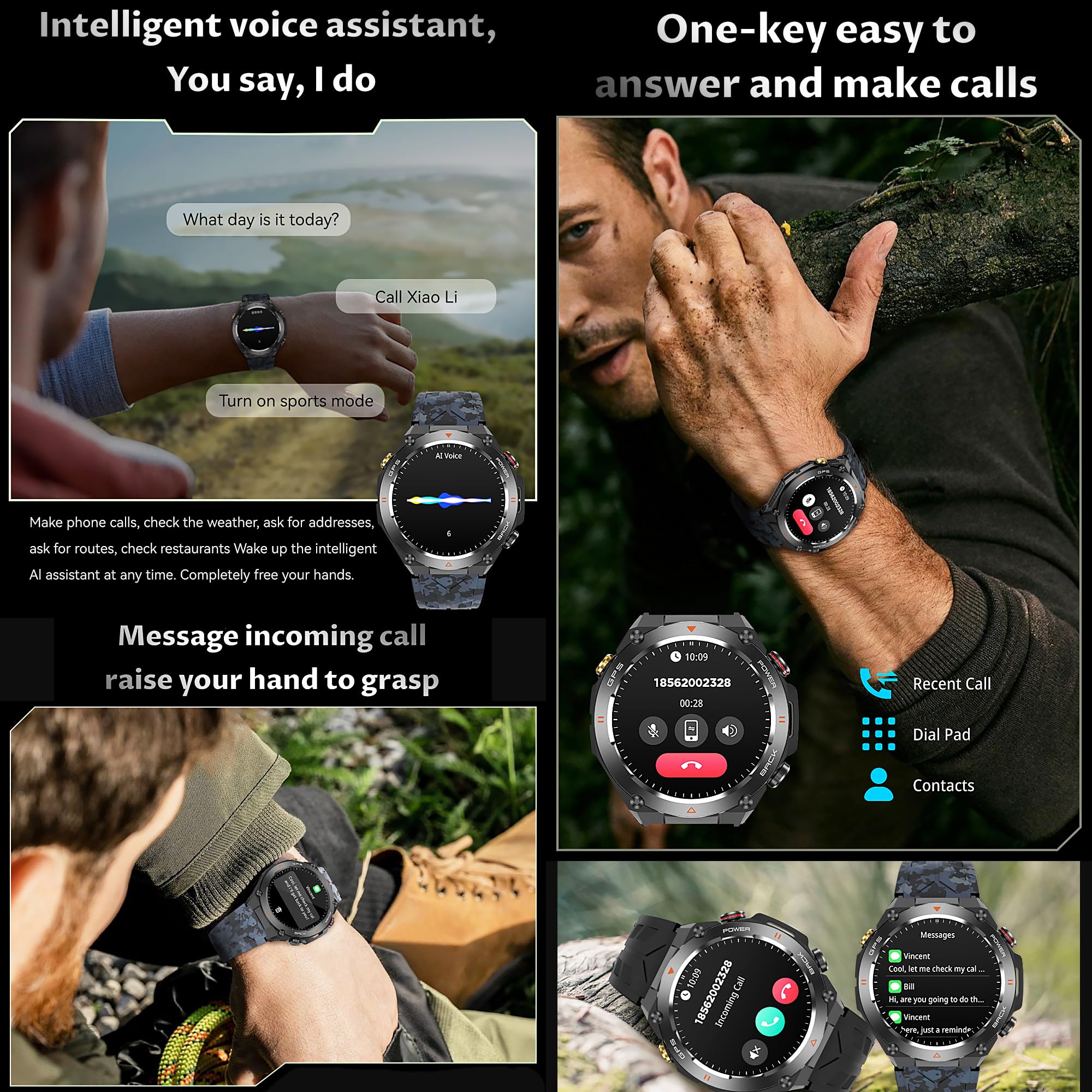Military GPS Smart Watch - 1.45