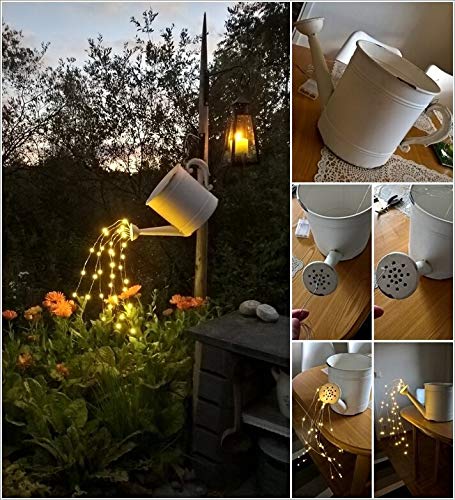 Soltuus Solar Powered Fairy String Lights - 180 LED Watering Can Outdoor Lights, Waterproof Waterfall Fairy Lights in Warm White | Perfect for Garden, Patio, Wedding & Backyard Decor
