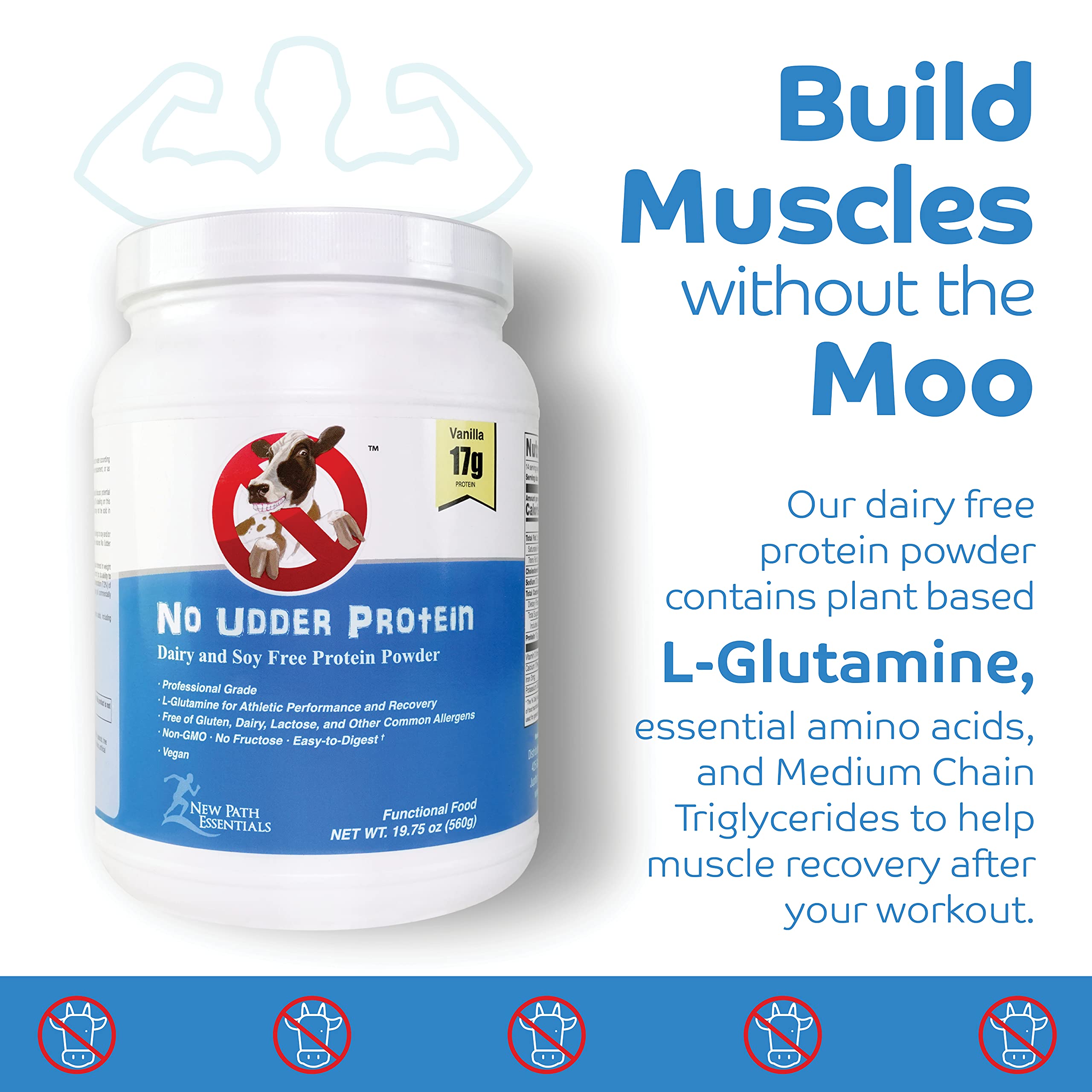 Vegan Protein Powder - Dairy Free, Soy Free, No Udder Protein - Vanilla Delight Flavor | Plant-Based Protein Supplement for Smoothies, Baking & Post-Workout Recovery