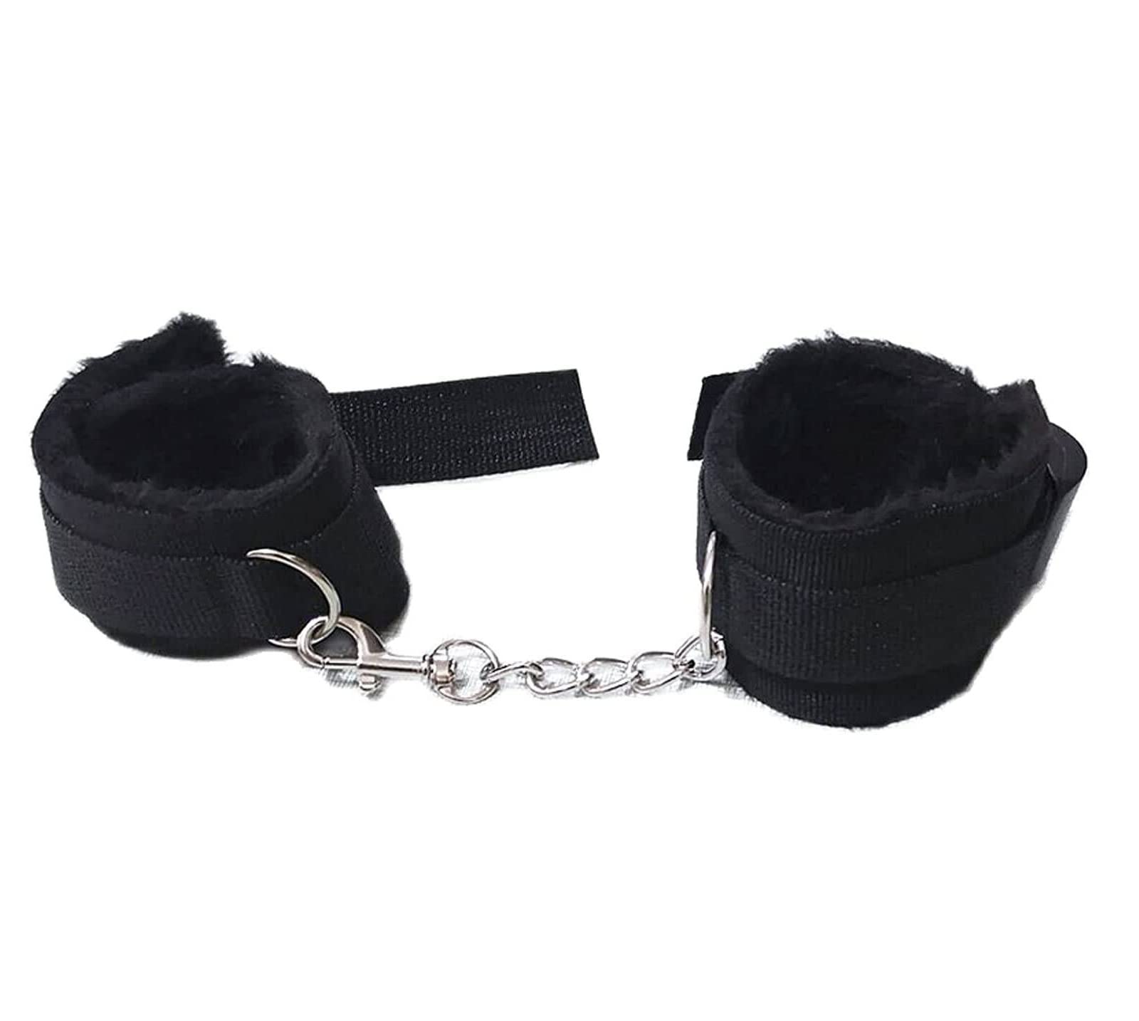 Punk Fluffy Wrist Leather Handcuffs Bracelet with Soft Plush Lining - Adjustable Role Play Accessories for Couples, BDSM, Cosplay, Yoga, Gym & Party Fun