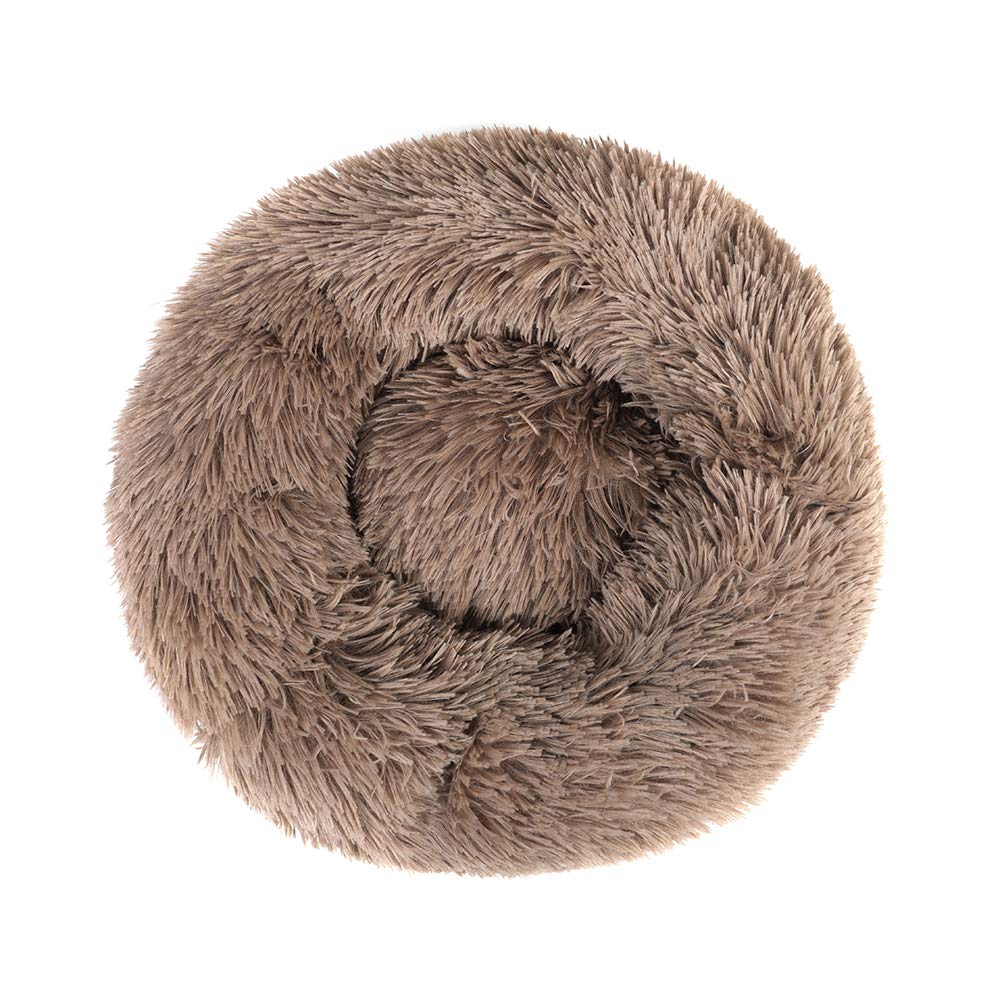 Otoez Round Donut Dog Bed for Medium Dogs - Washable Calming Pet Bed with Non-Slip Waterproof Bottom, Fluffy Plush Anti-Anxiety Cat & Dog Cuddler (31.5