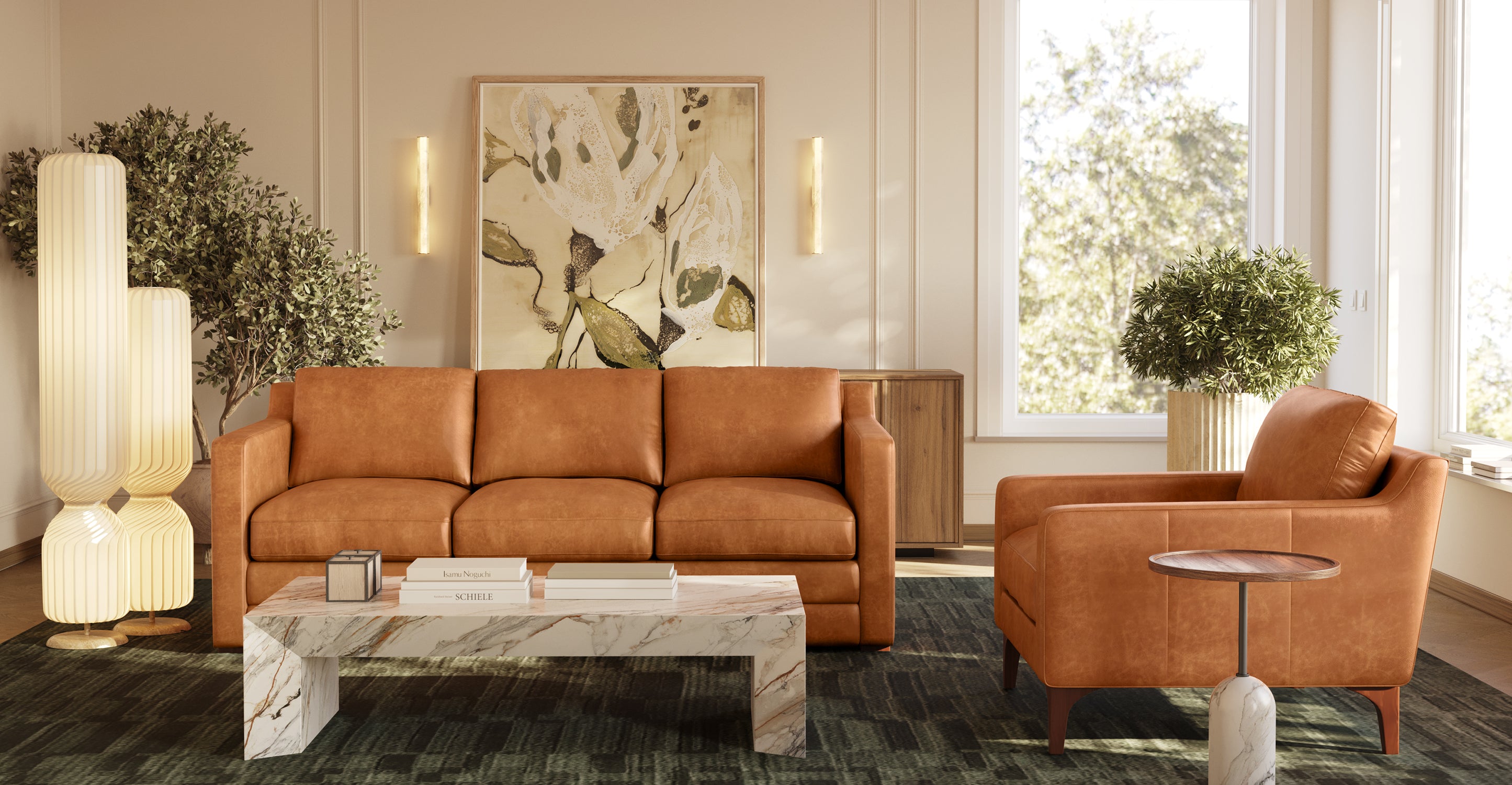 Sorrento Leather Convertible Sleeper Sofa with Pull-Out Bed - Modern Sectional Couch for Small Spaces, Living Room & Guest Room