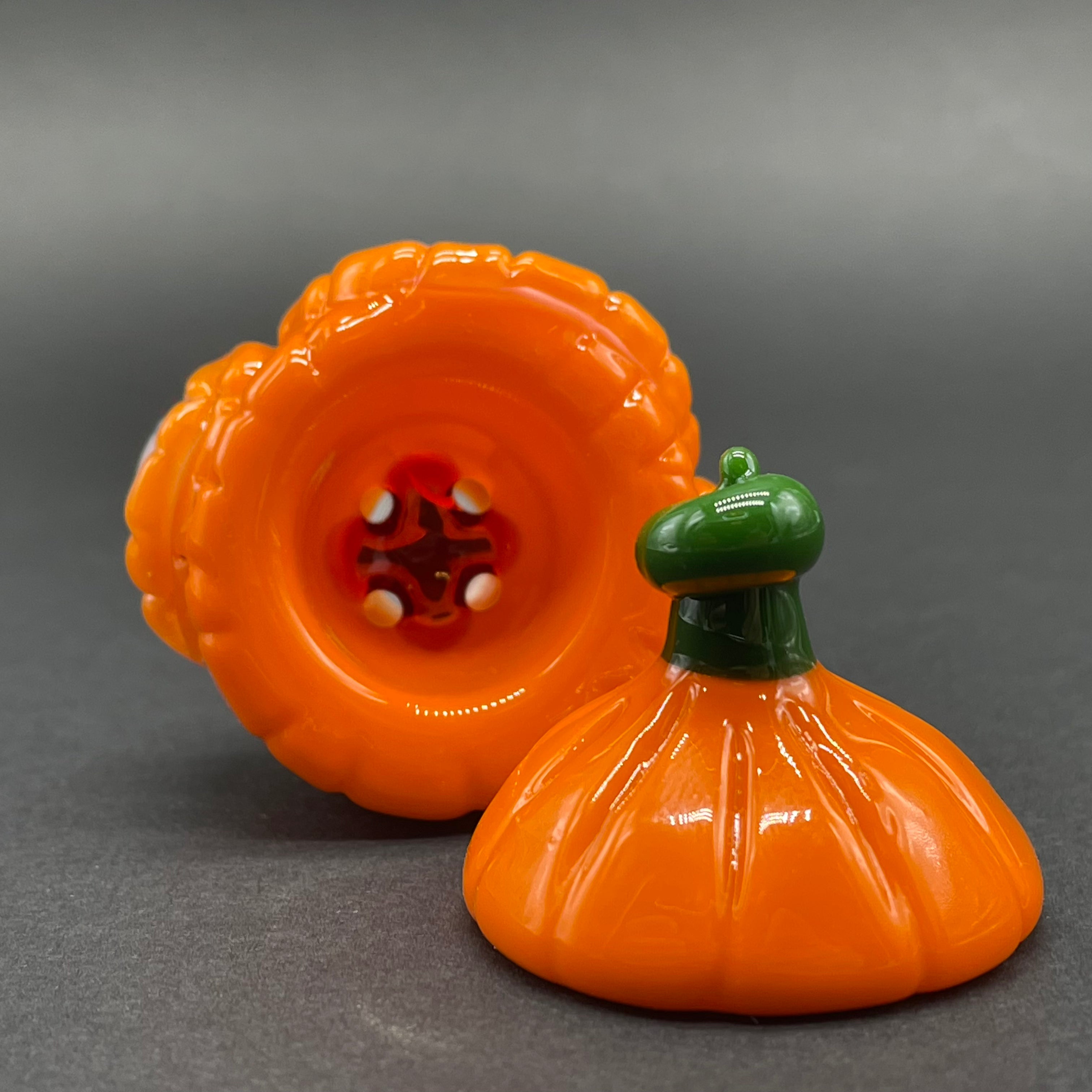 14mm Pumpkin Glass Slide with Cap - Perfect for Smoking Accessories & Dab Rigs - Ideal for Concentrates, Herbs & Essential Oils