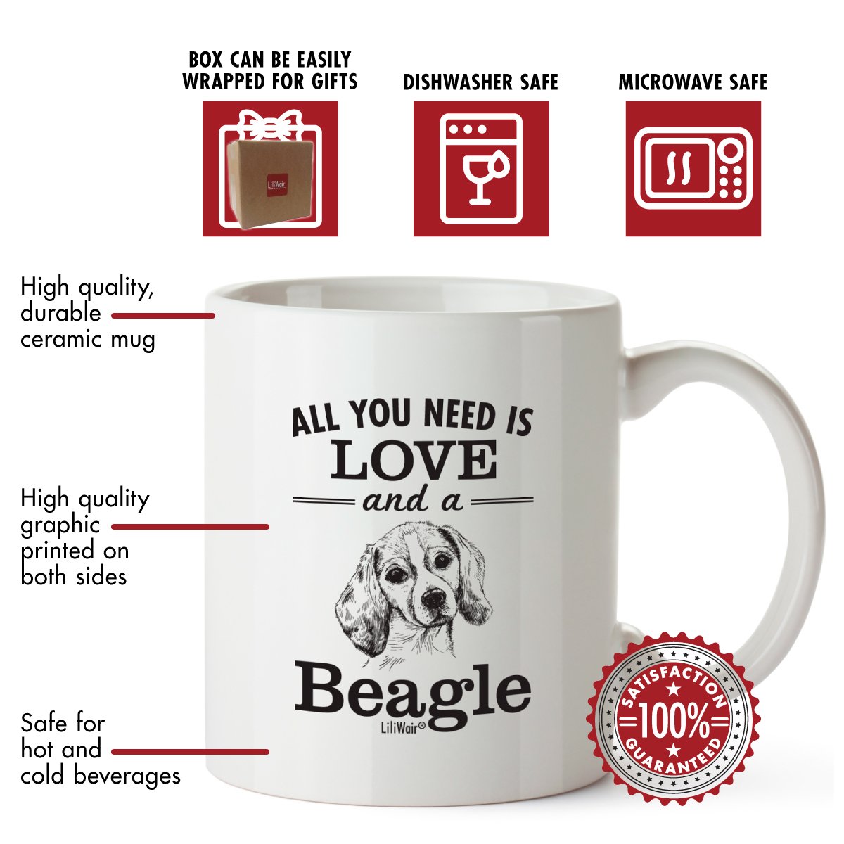 Funny Beagle Mom & Dad Coffee Mug - Best Gift for Dog Lovers, Christmas, Birthday - Cute Beagle Decor for Home & Office - Perfect for Coffee, Tea & Hot Chocolate Lovers