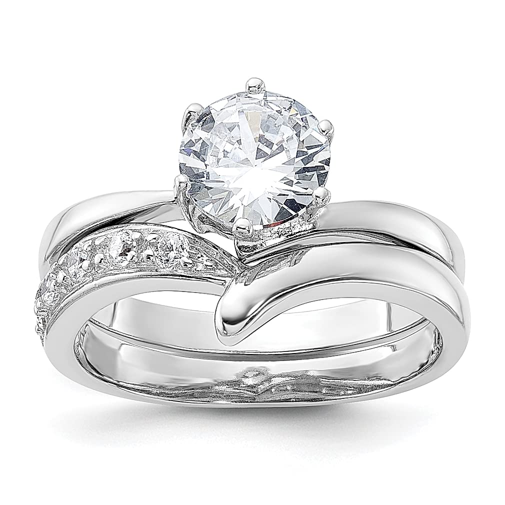 925 Sterling Silver 2-Piece Cubic Zirconia Wedding Ring Set - Elegant CZ Engagement Jewelry for Women, Perfect Gift for Her - Ideal for Proposals, Anniversaries & Special Occasions