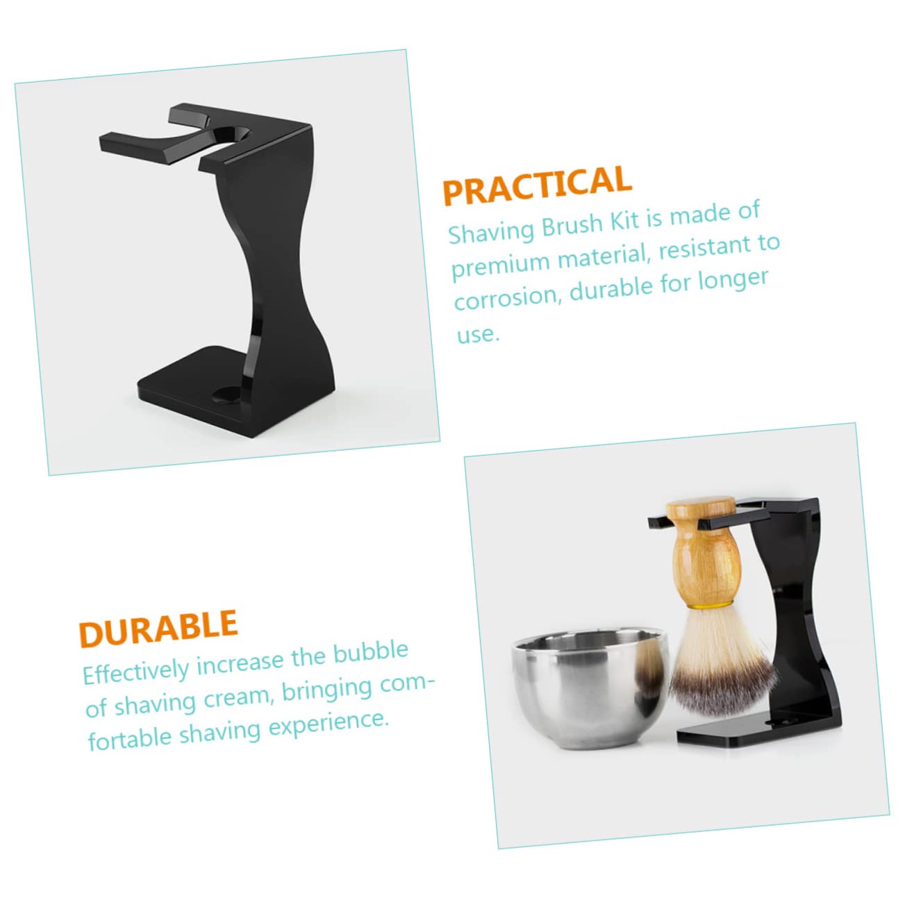 Premium Men's Shaving Kit - Stainless Steel Razor, Shaving Cream & Brush Set for Smooth Face & Head Shaving - Perfect Grooming Gift for Men at Home or Travel