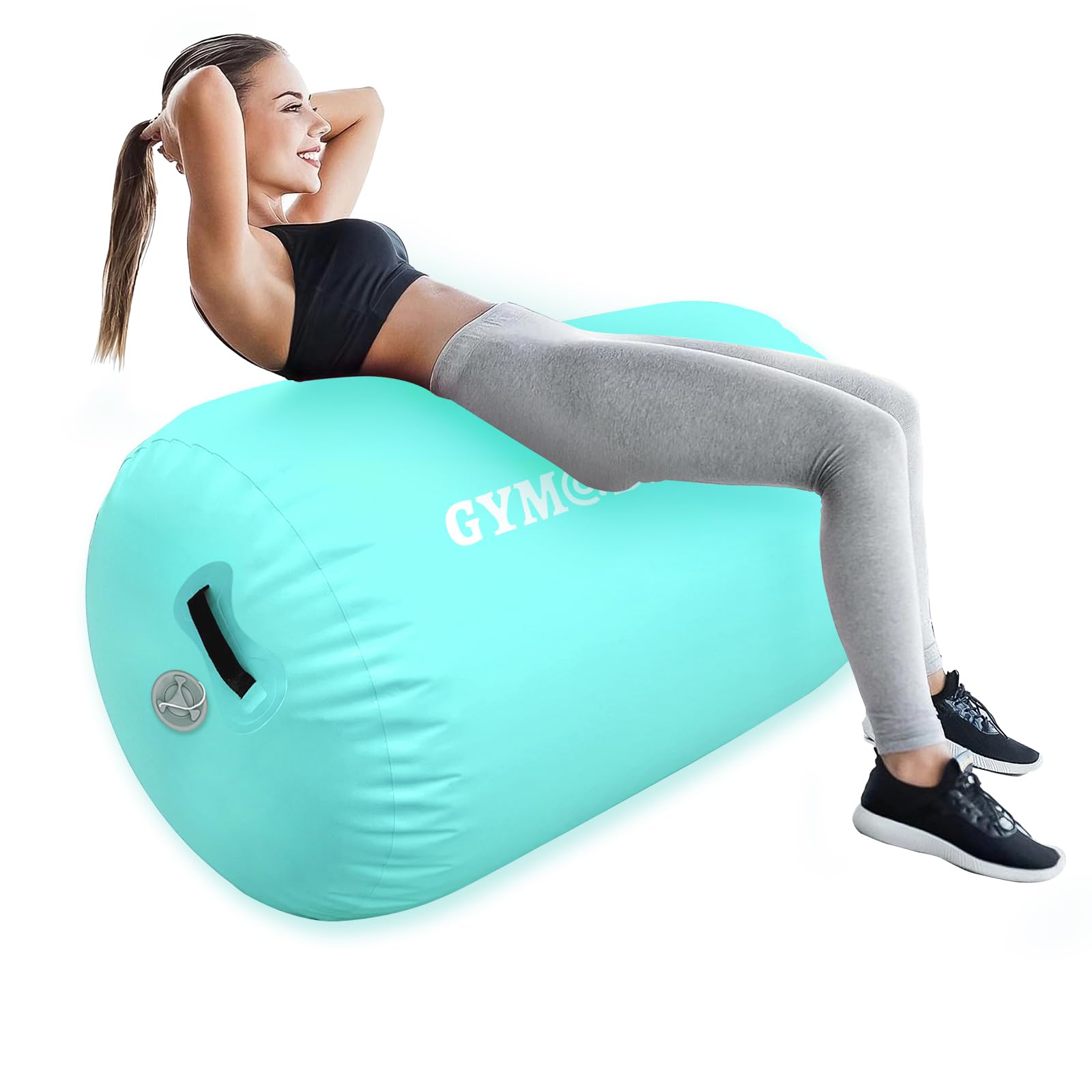 Inflatable Gymnastics Air Roller Barrel - Tumbling Training Mat for Back Handspring, Cheerleading & Yoga | Portable Home & Outdoor Exercise Equipment with Pump | Perfect for Gymnasts, Cheerleaders & Fitness Enthusiasts