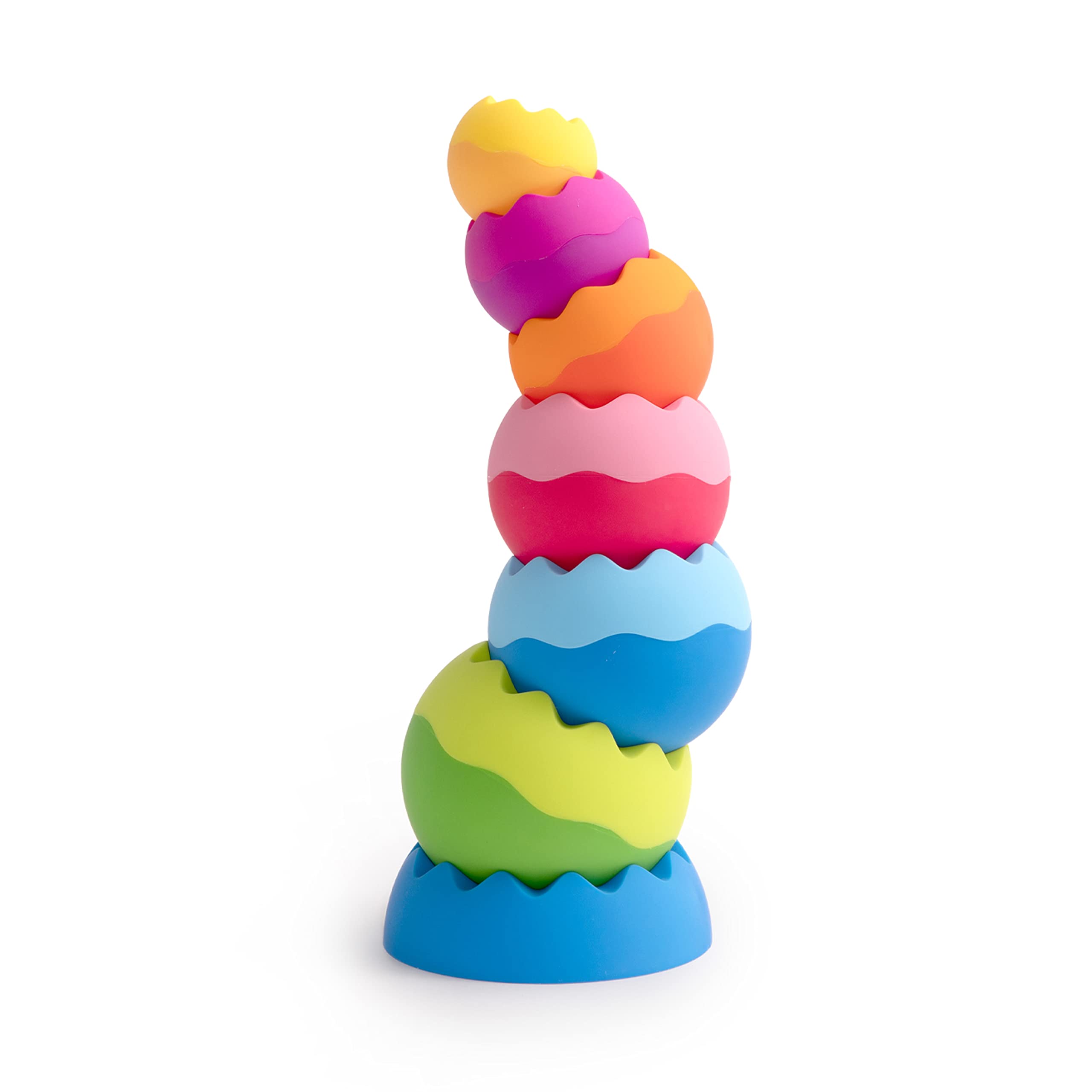 Fat Brain Toys Tobbles Neo - 7 Piece Stacking Game for Kids, STEM Learning Toy for Toddlers, Fun & Educational Building Blocks for Indoor Play, Birthday Gifts & Classroom Activities
