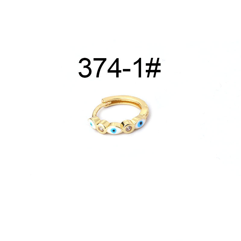 18K Gold Boho Cartilage Hoop Earrings with Evil Eye Charm - Trendy Minimalist Earrings for Women | Perfect for Everyday Wear, Parties & Boho Fashion