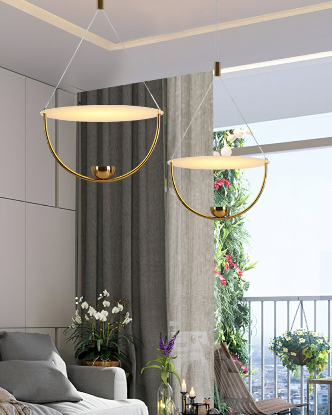 Aurelia Disc Pendant Lamp - Modern Scandinavian Hanging Light Fixture for Dining Room, Kitchen Island, and Living Room Decor