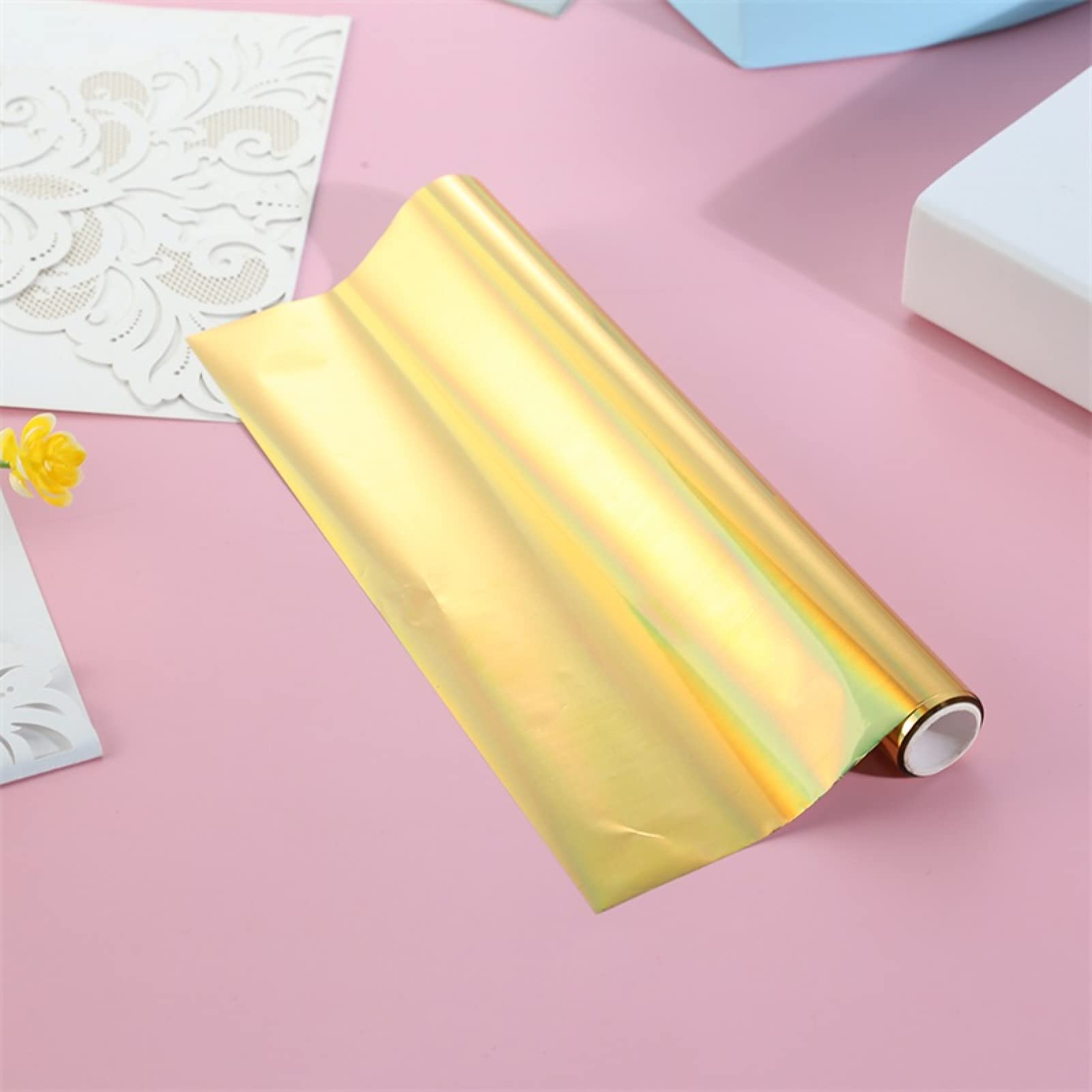 5-Pack Briartw Laser Printer & Laminator Compatible Toner Reactive Foil - 16.4ft x 7.6in Per Roll Transfer Foil Paper Bundle for DIY Crafts, Embossed Cards, Scrapbooking - Perfect for Wedding Invitations, Gift Wrapping, and Home Decor Projects