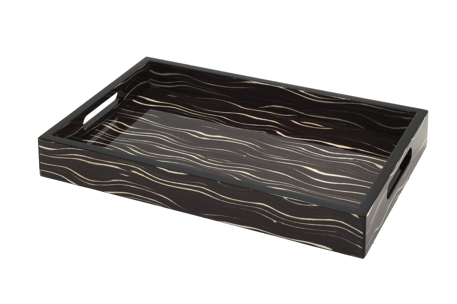 Eccolo High Gloss Lacquer Java Wenge Wood Serving Tray 11