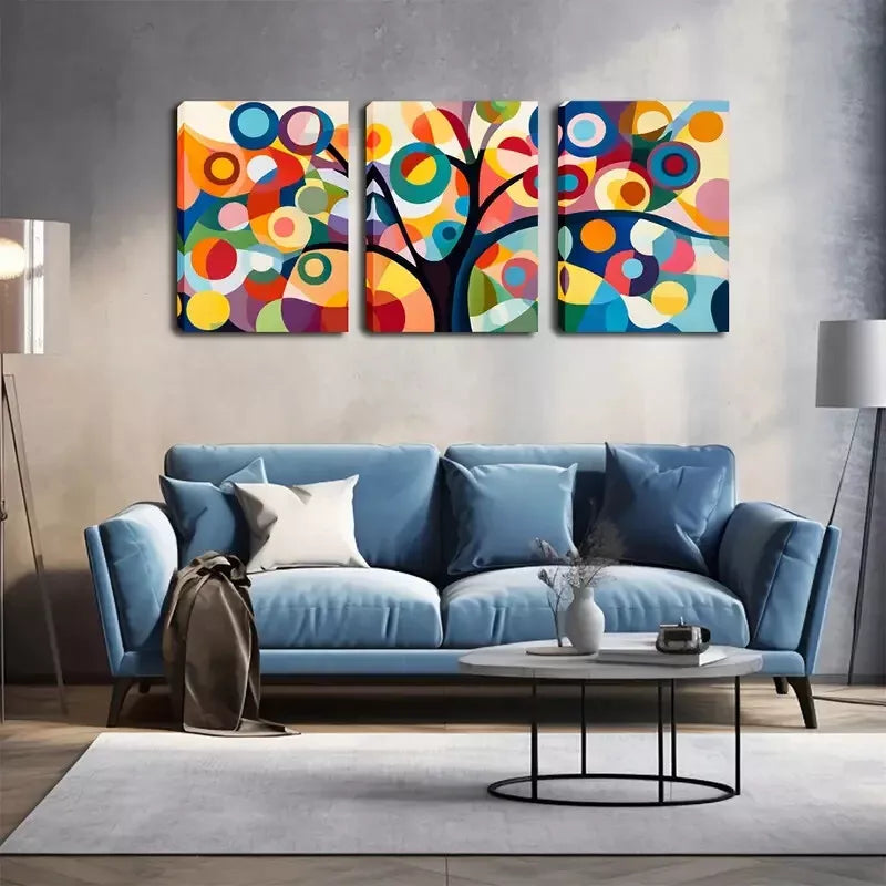 3-Piece Abstract Tree Wall Art Set - Framed Canvas 40x60cm (16x24in) | High Quality Print | 100% Australian Made | Ready to Hang | Modern Home & Office Decor