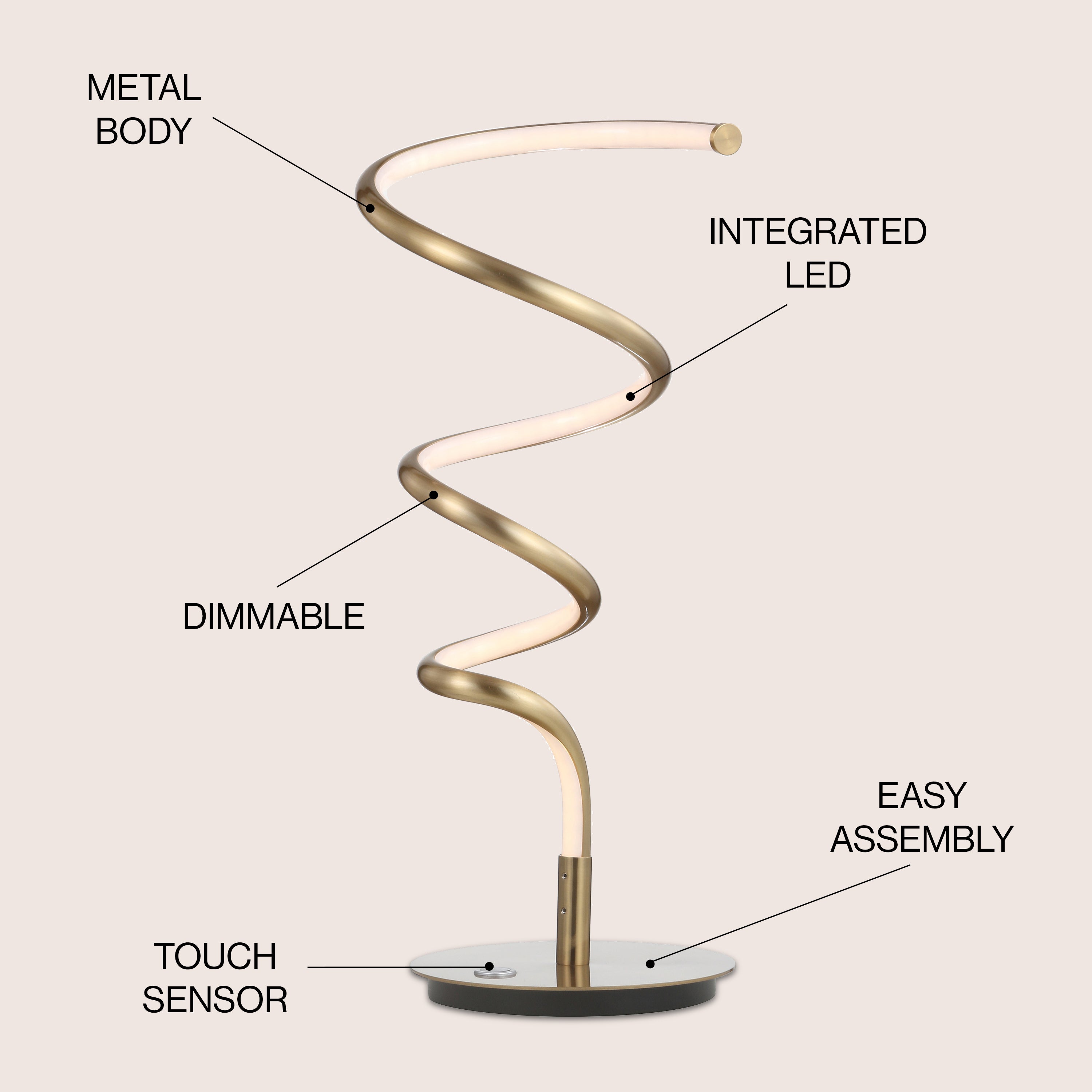 Modern Dimmable LED Table Lamp - 19.75